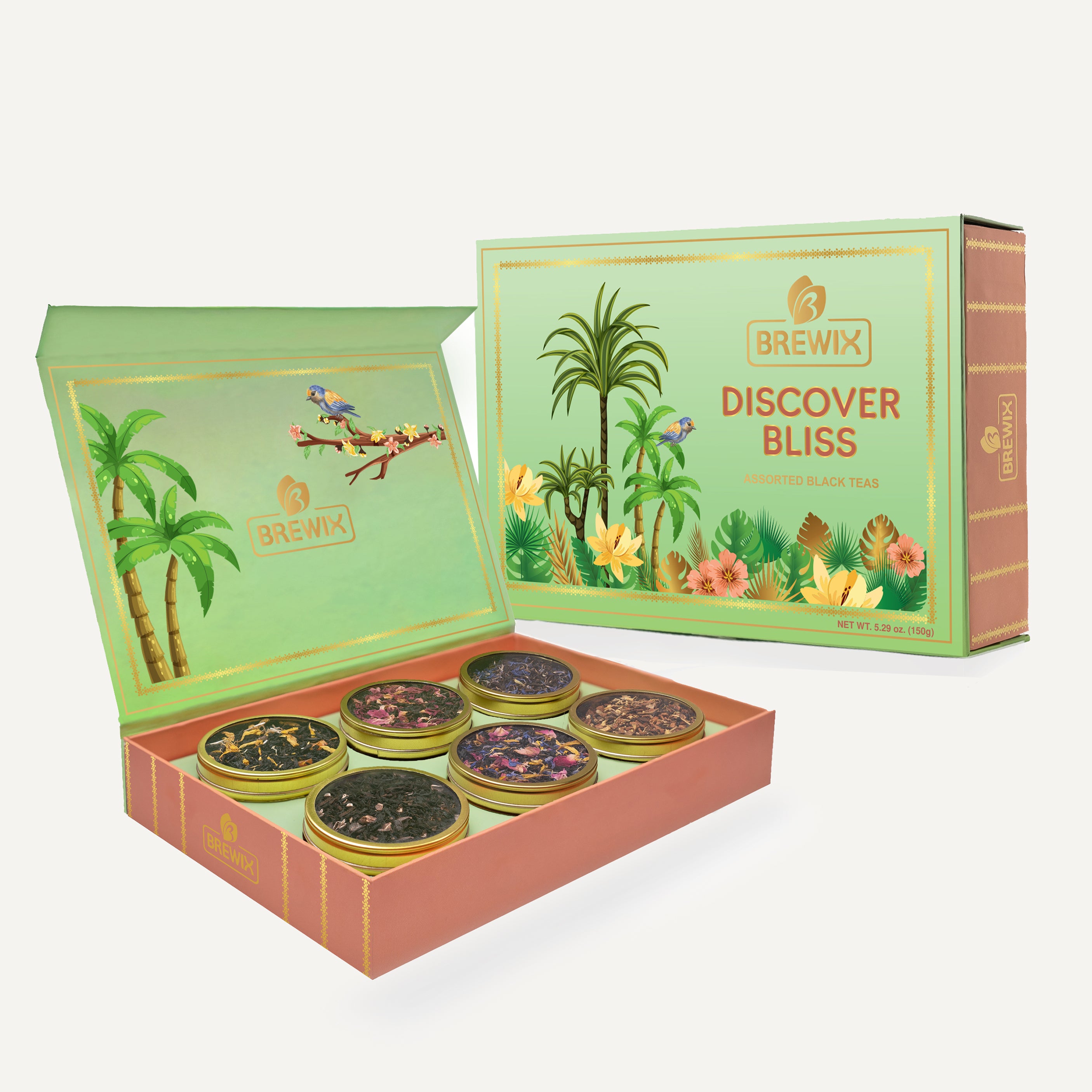 Discover Bliss Herbal Tea Gift Set Box, Set of 6