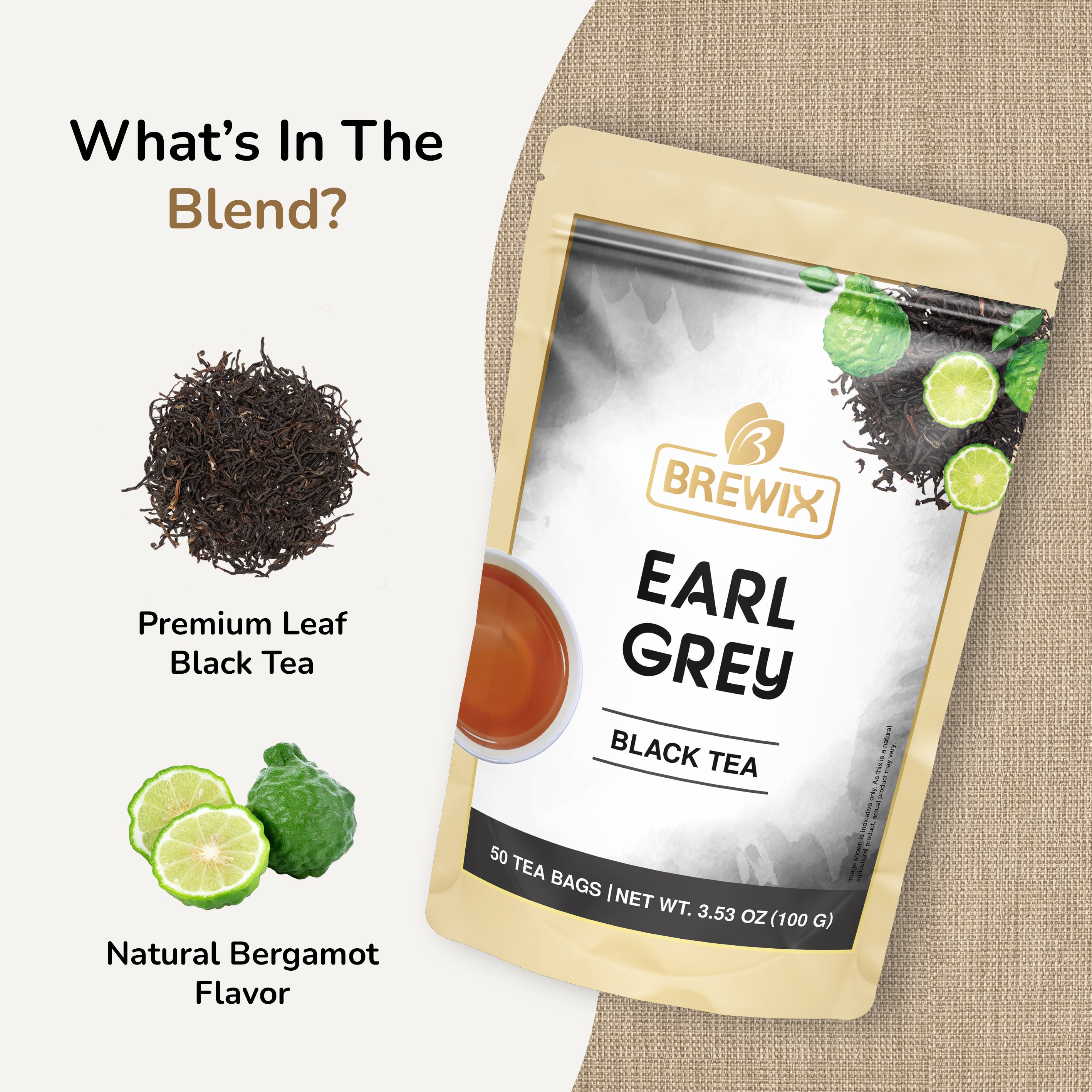 Earl Grey Black Tea, 50 Pyramid Bags