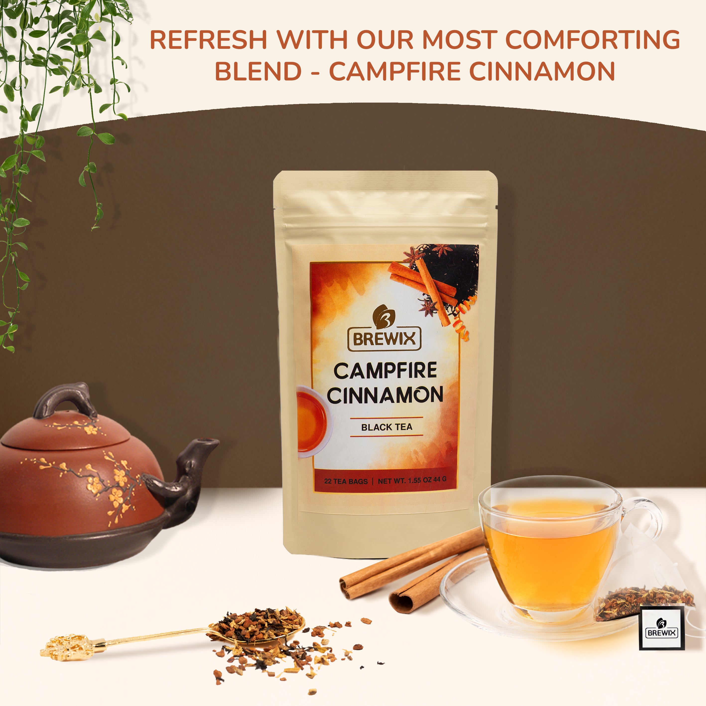 Campfire Cinnamon Black Tea, 22 Pyramid Bags