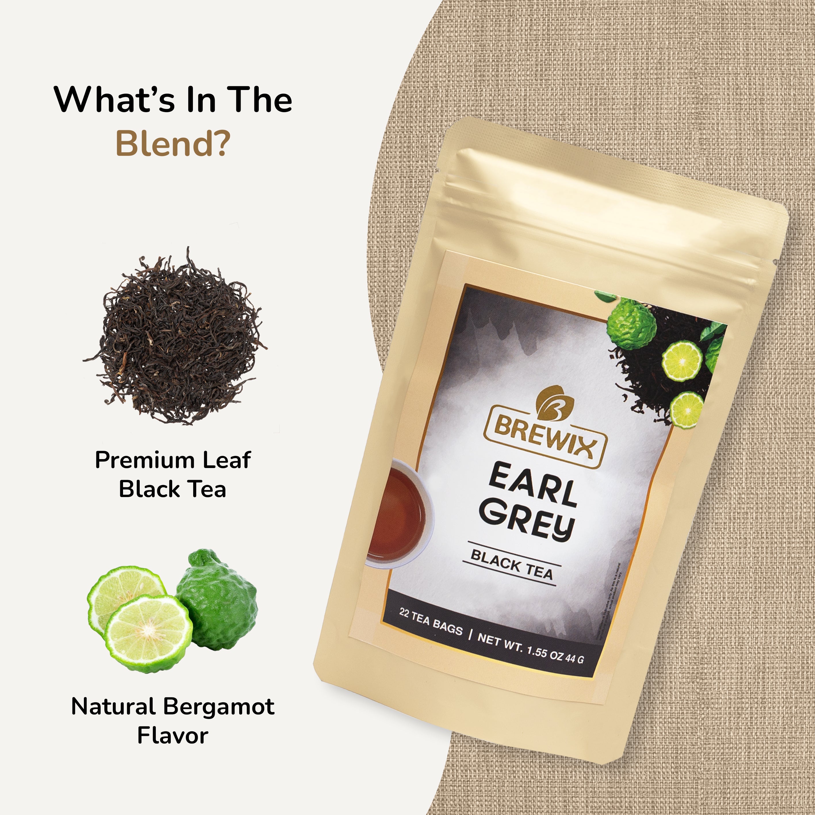 Earl Grey Black Tea, 22 Pyramid Bags