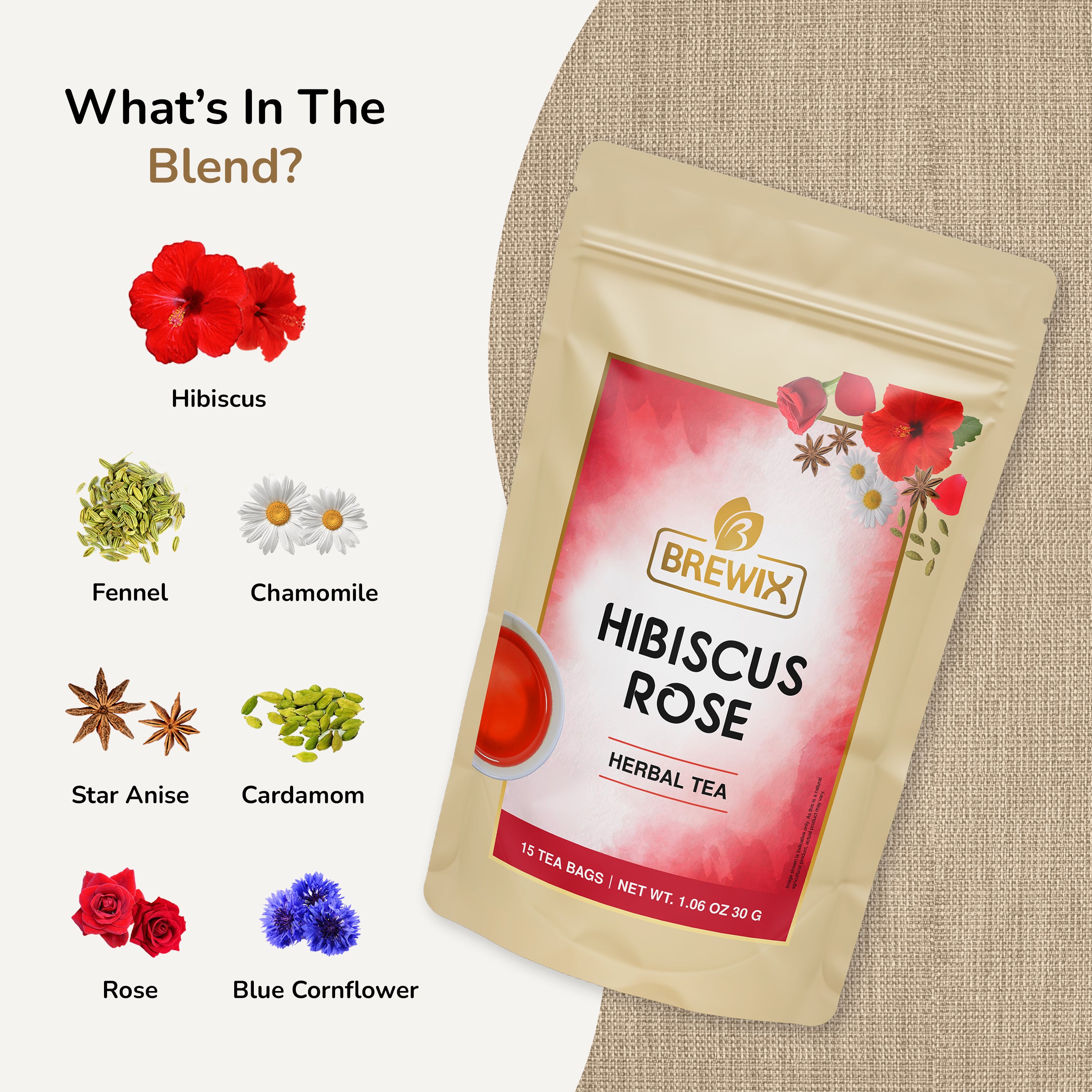 Hibiscus Rose Herbal Tea | Floral Harmony