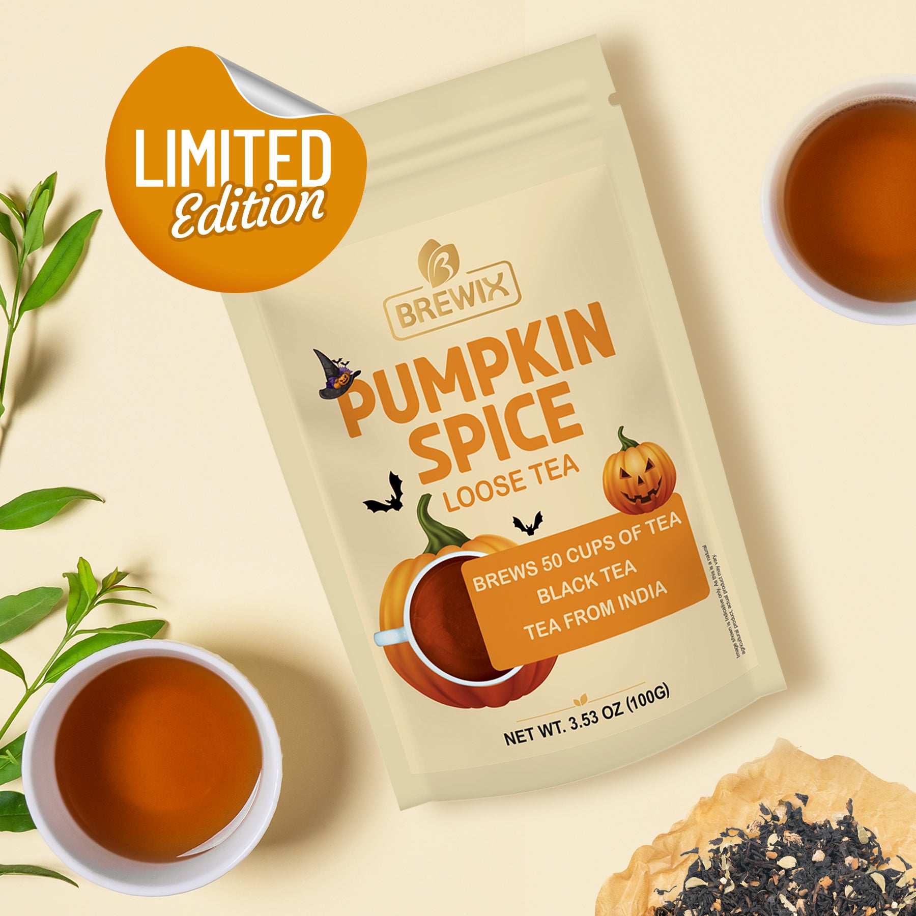 Pumpkin Spice Black Tea, 3.53 oz Loose Tea