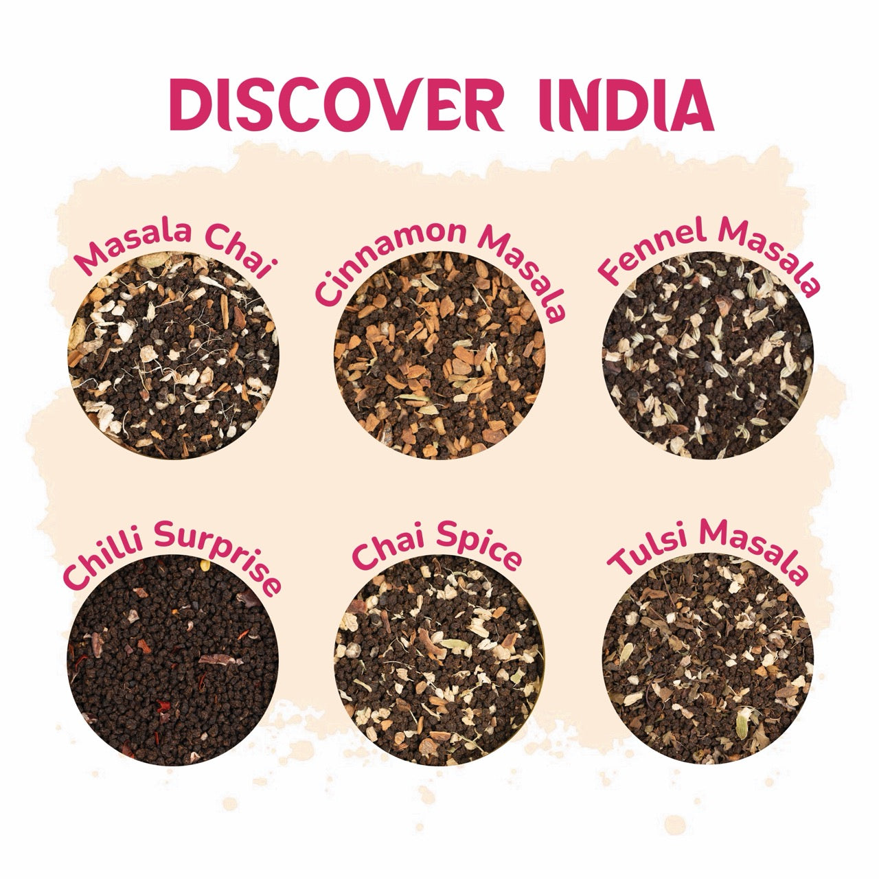 Discover India Chai Tea Gift Set Box, Set of 6