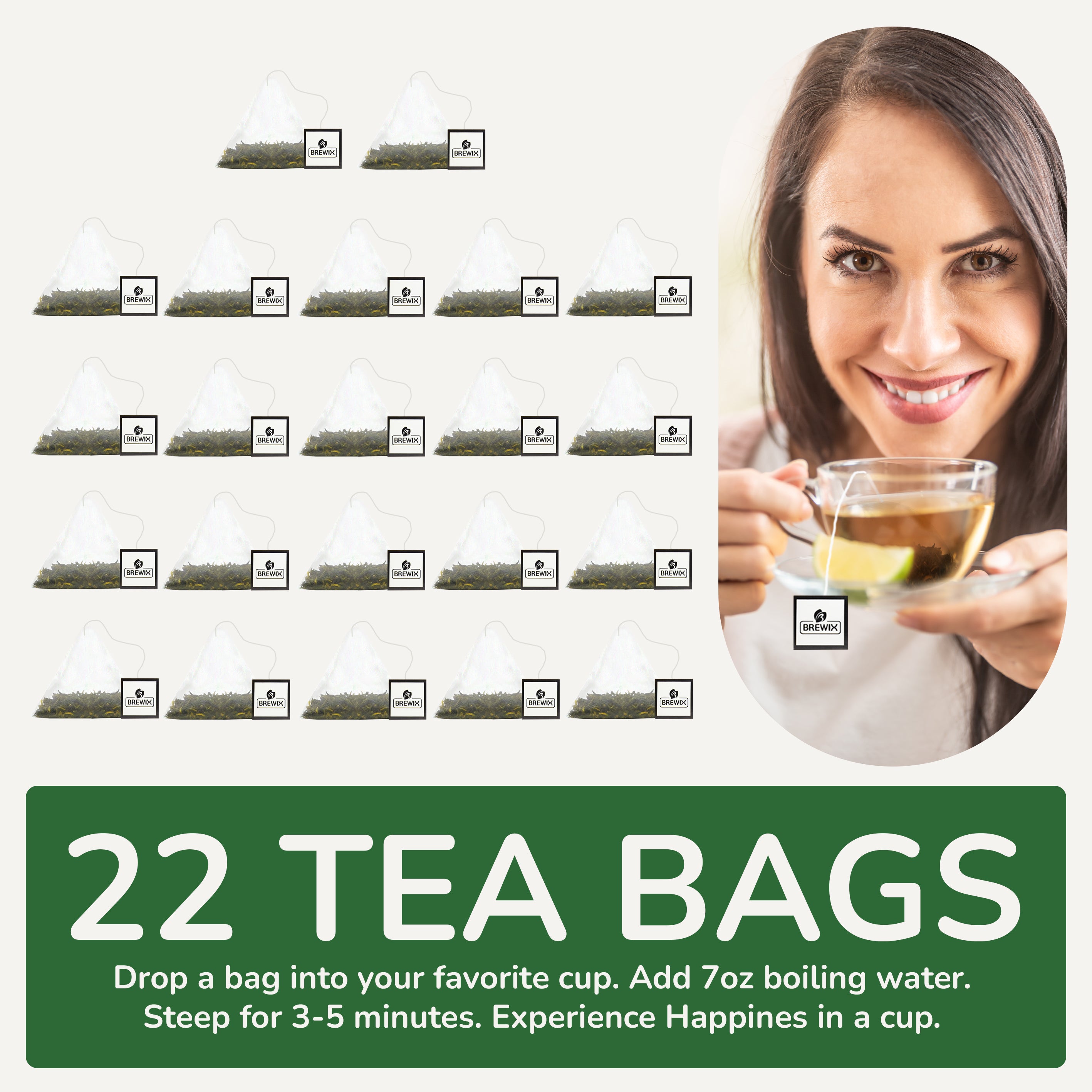 Green Tea, 22 pyramid tea bags