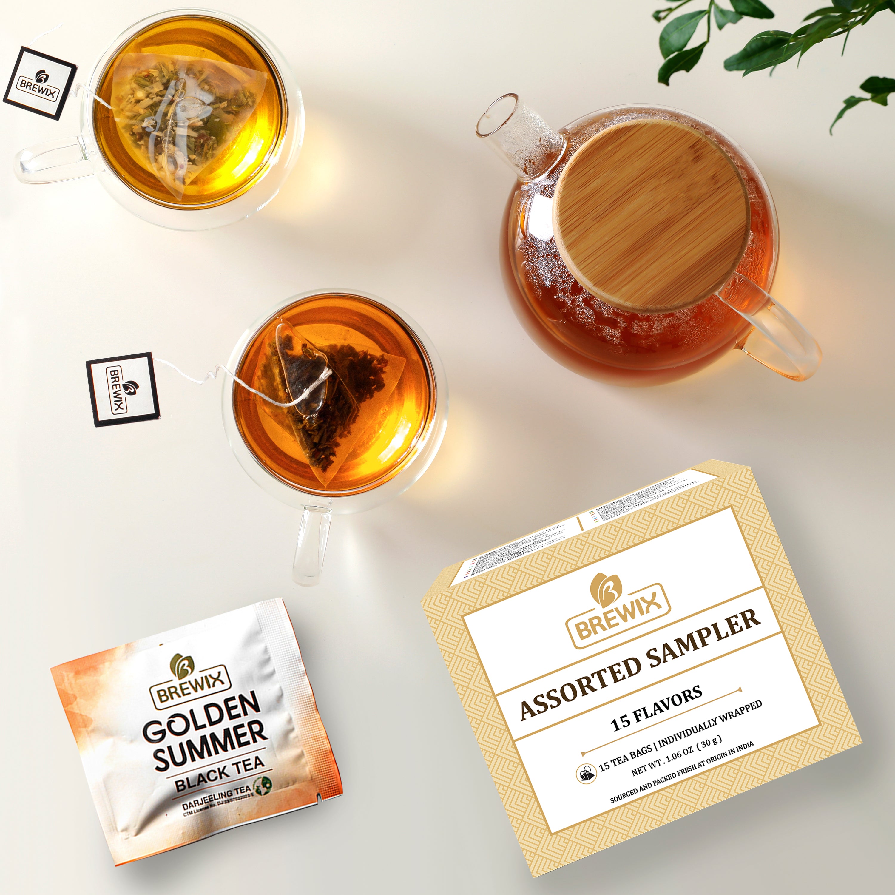 Assorted Tea Sampler Variety Pack with 15 Flavors
