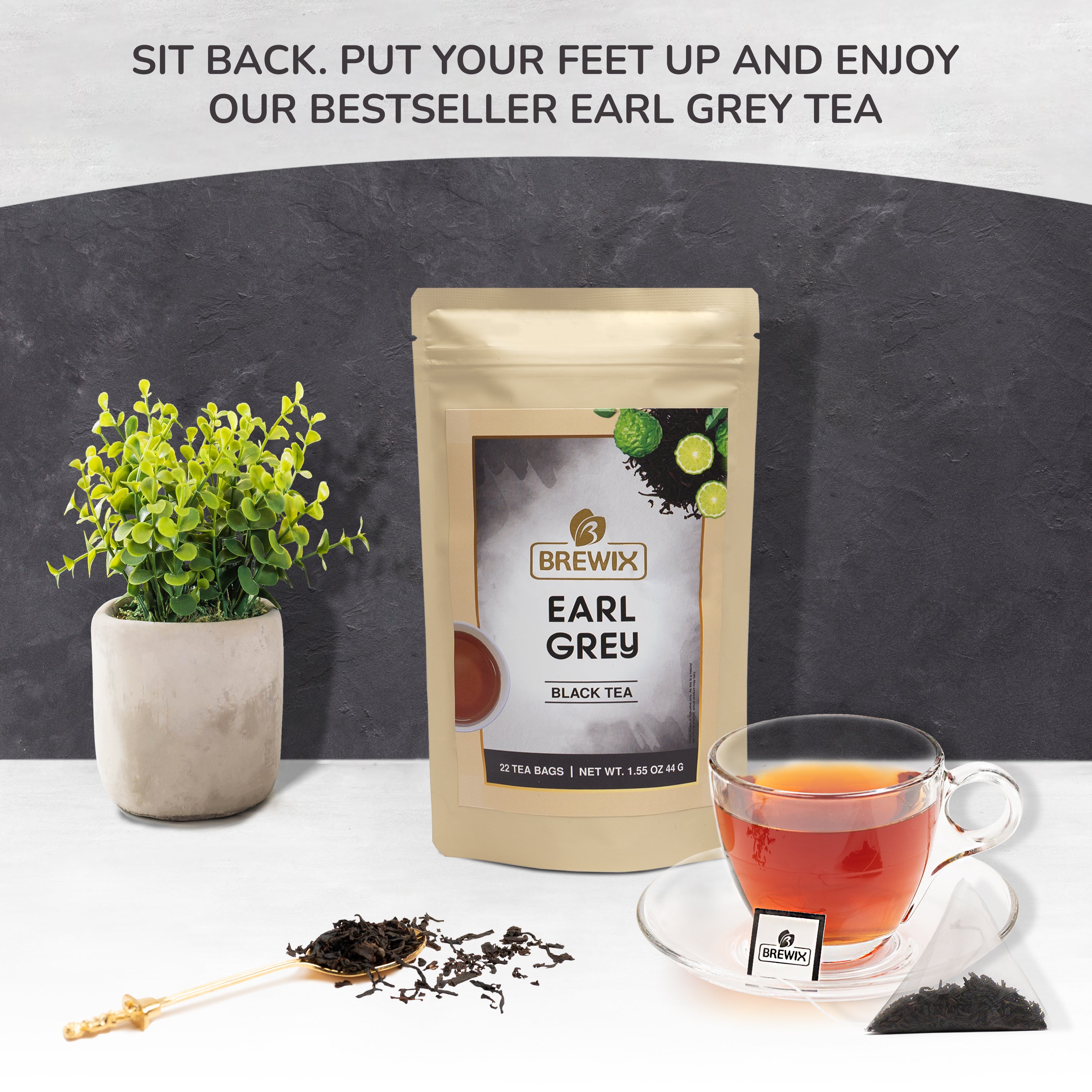 Earl Grey Black Tea, 22 Pyramid Bags
