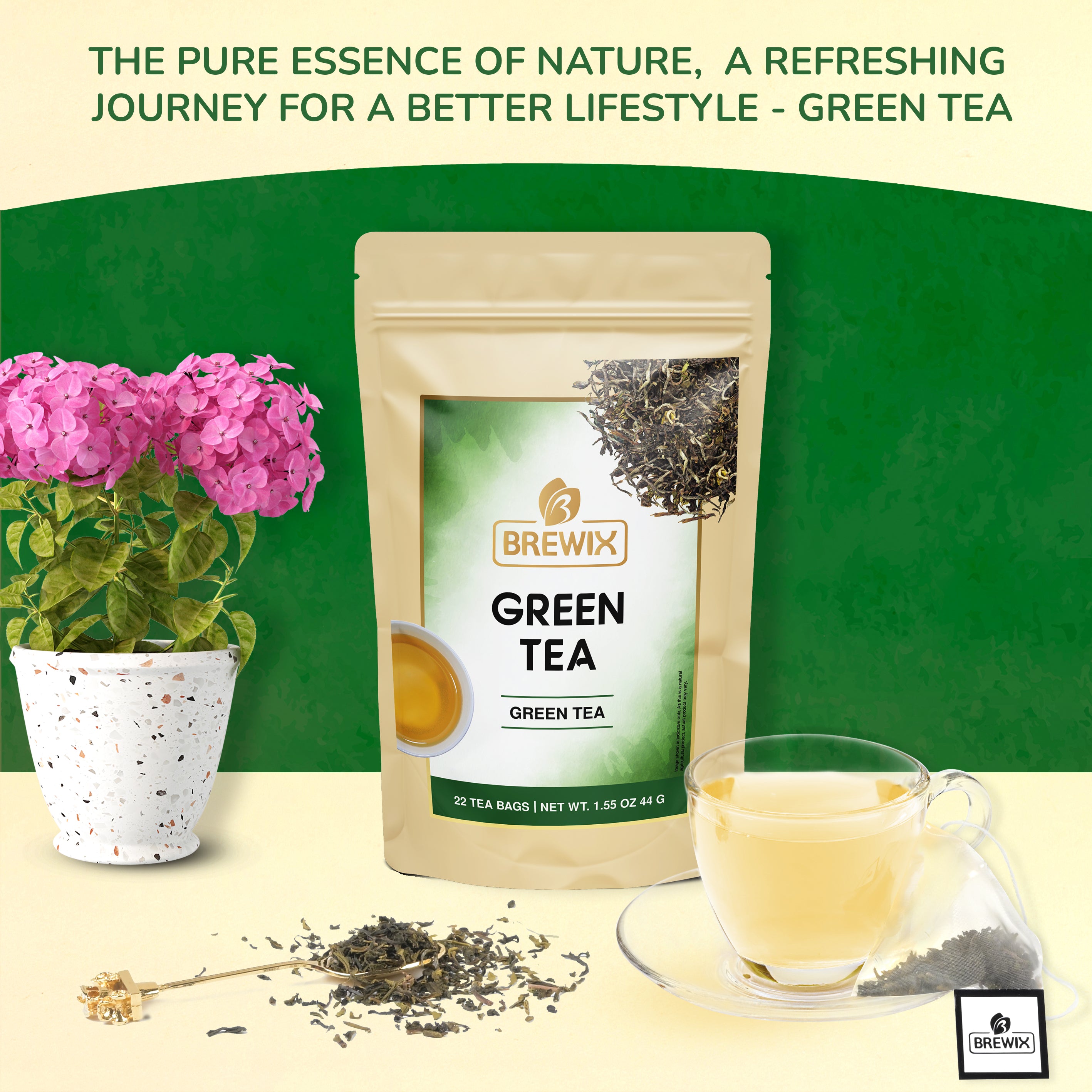 Green Tea, 22 pyramid tea bags