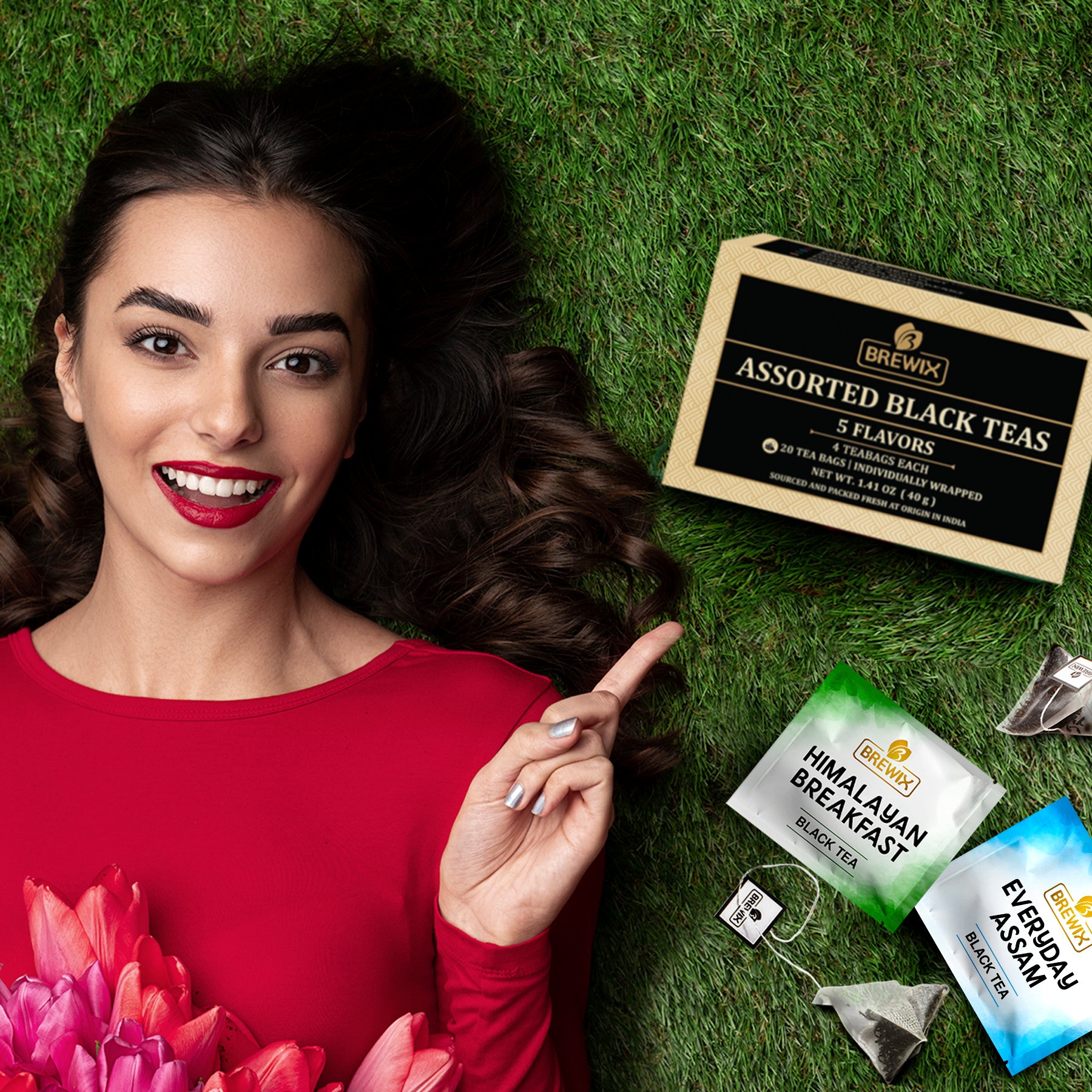Assorted Black Tea Sampling Variety Pack with 5 Flavors and 20 Pyramid Tea Bags