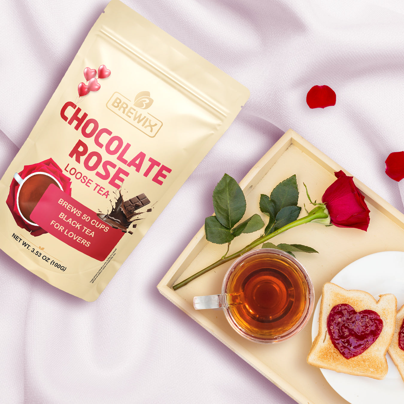 Chocolate Rose Black Tea, 3.53 oz Loose Tea