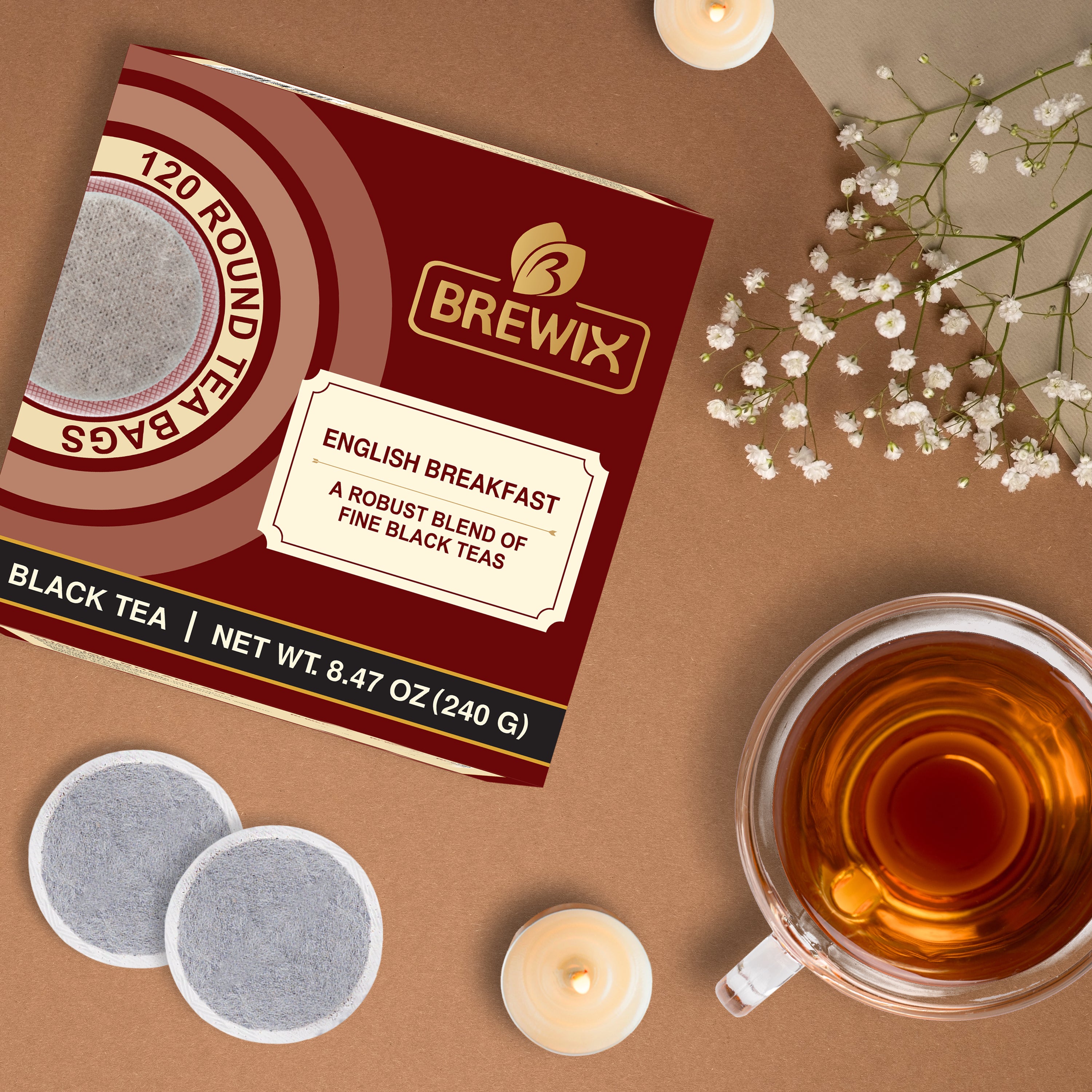 English Breakfast 120 Round Bags