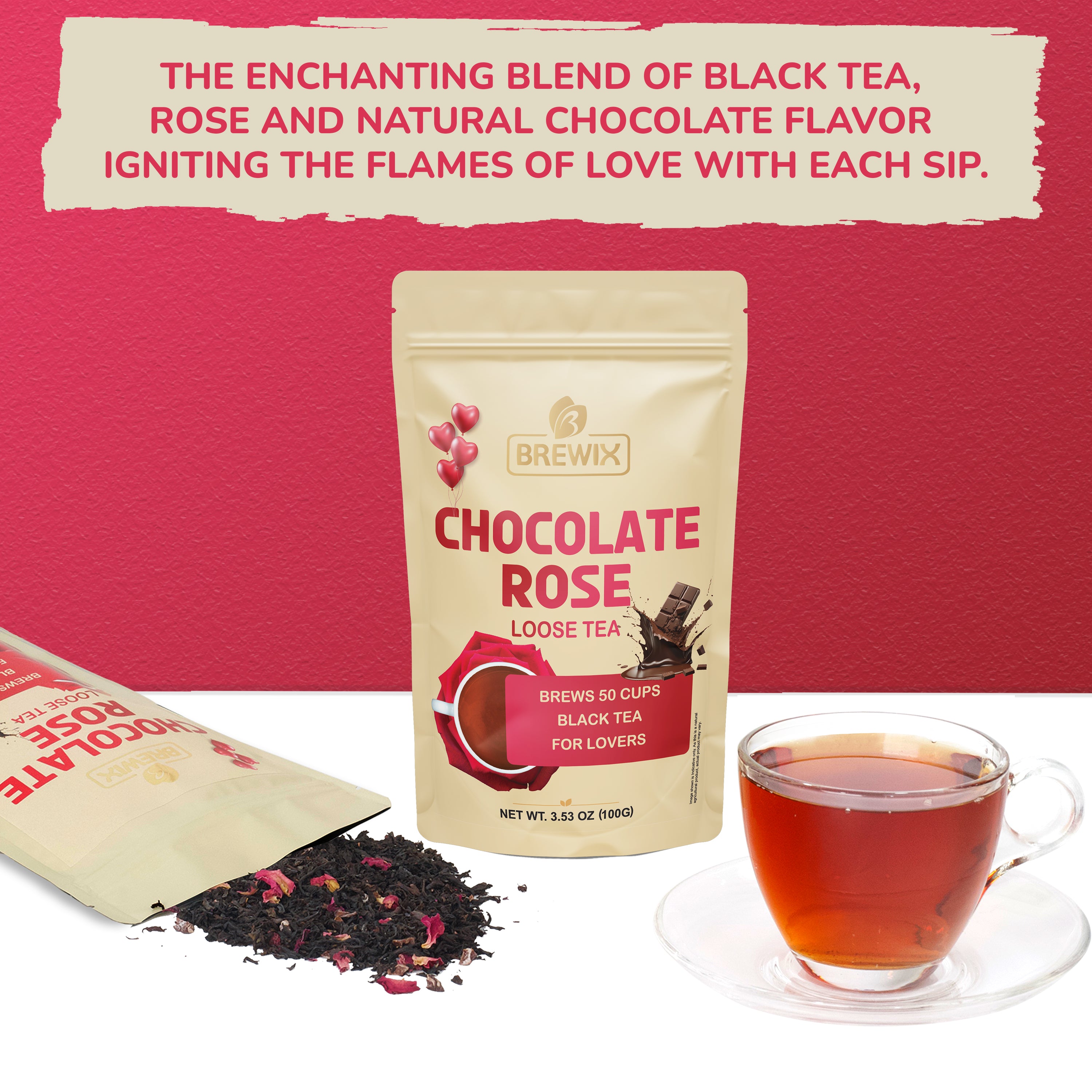 Chocolate Rose Black Tea, 3.53 oz Loose Tea