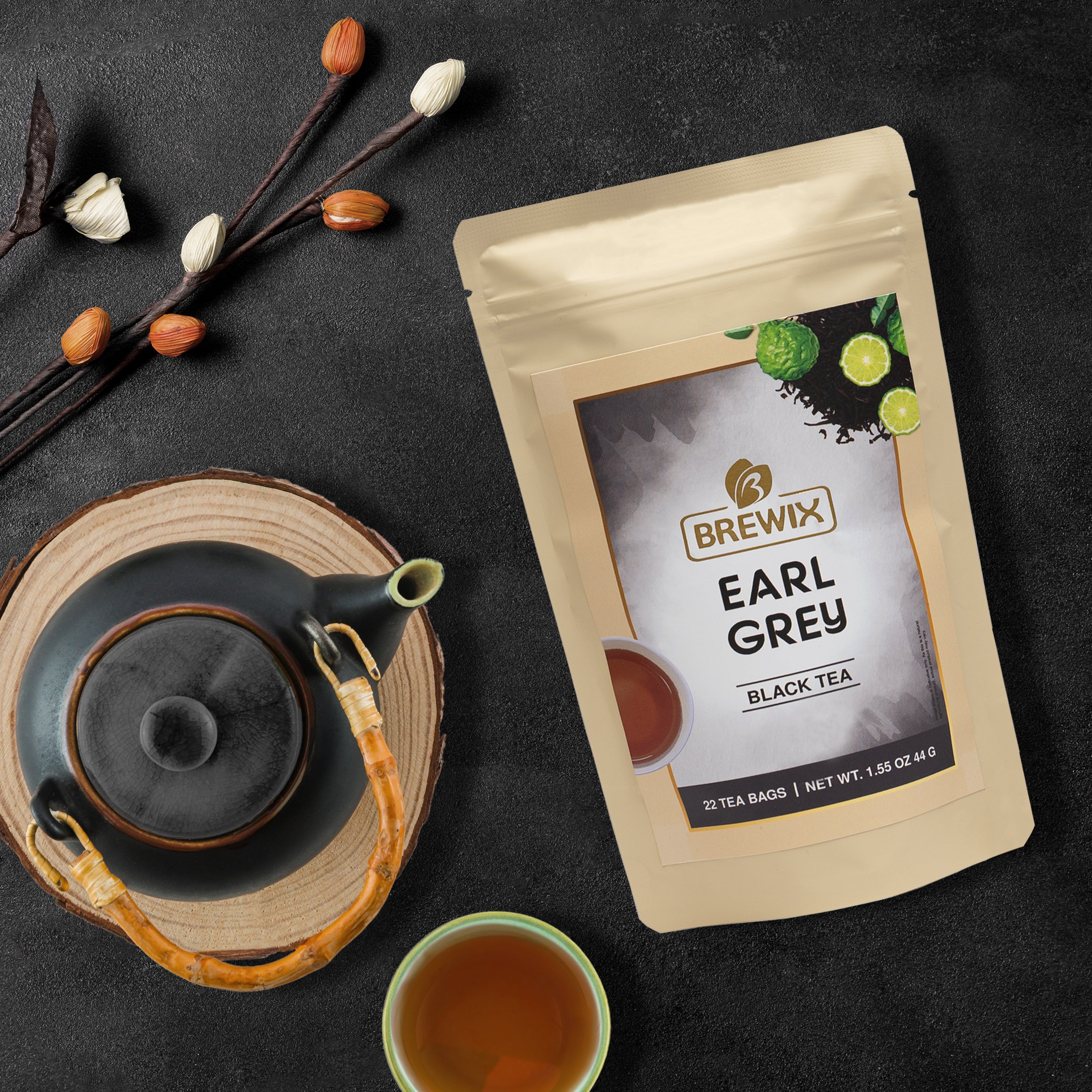 Earl Grey Black Tea, 22 Pyramid Bags