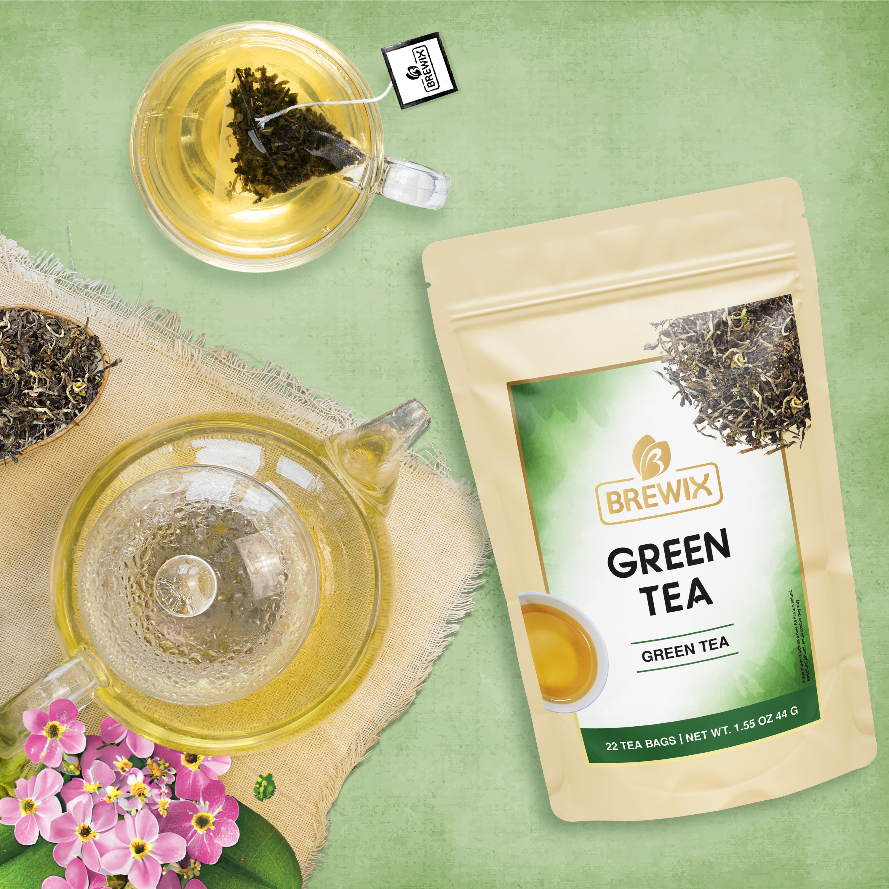 Green Tea, 22 pyramid tea bags