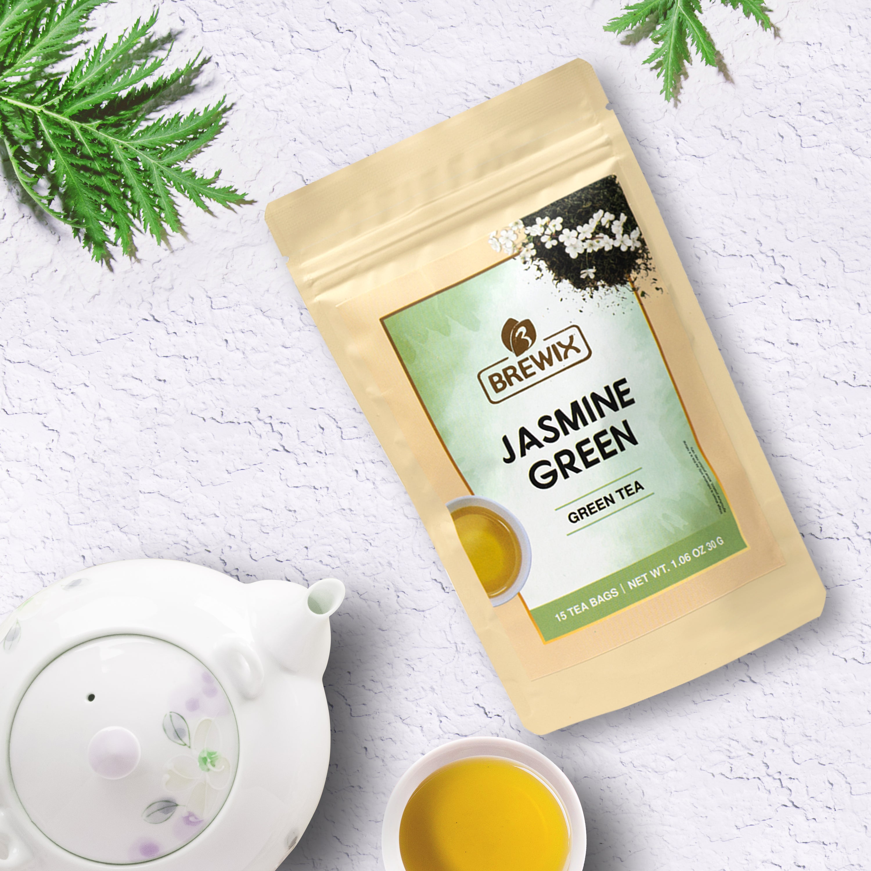 Jasmine Green Tea, 15 pyramid tea bags