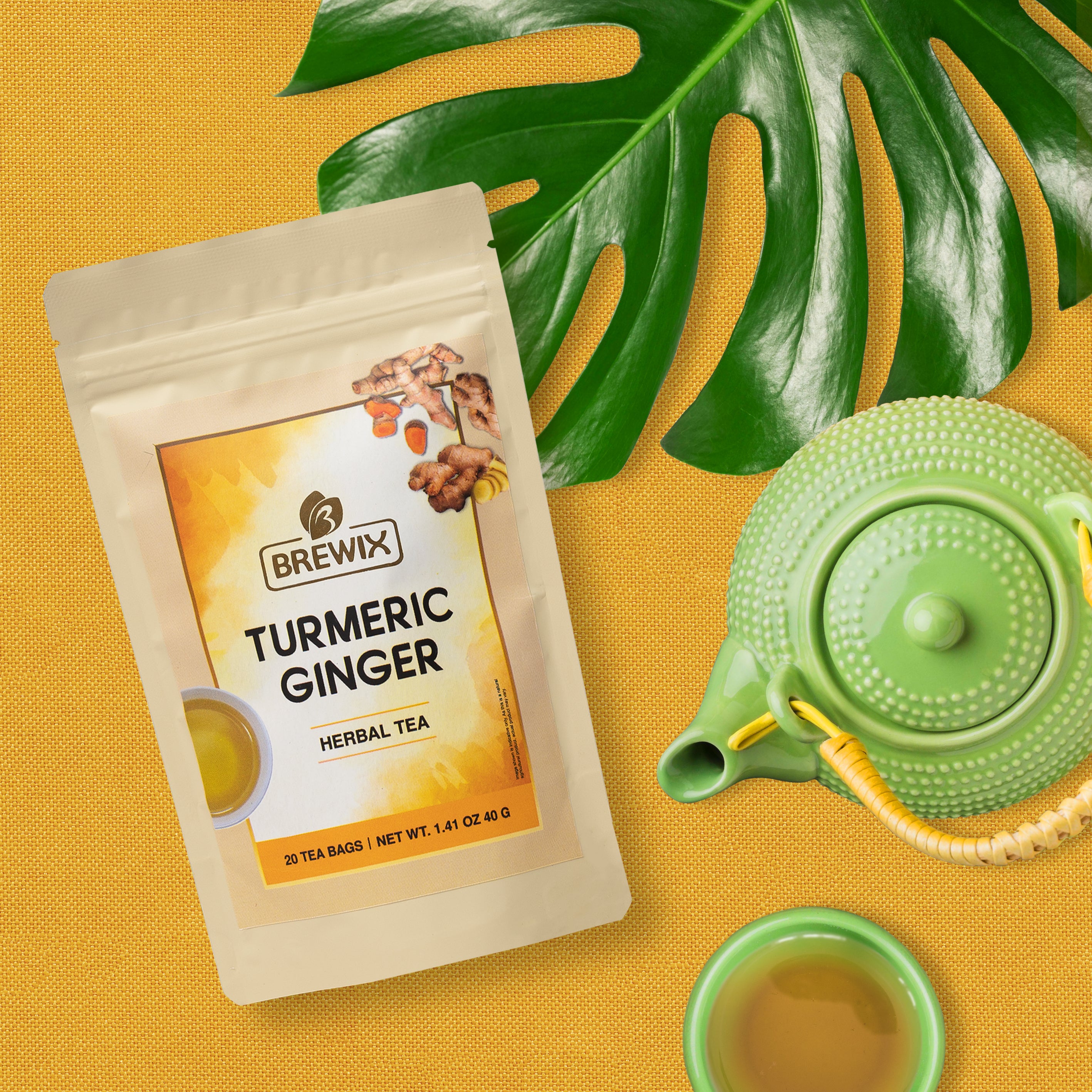 Turmeric Ginger Herbal Tea Tissane, Soothes and Revitalizes