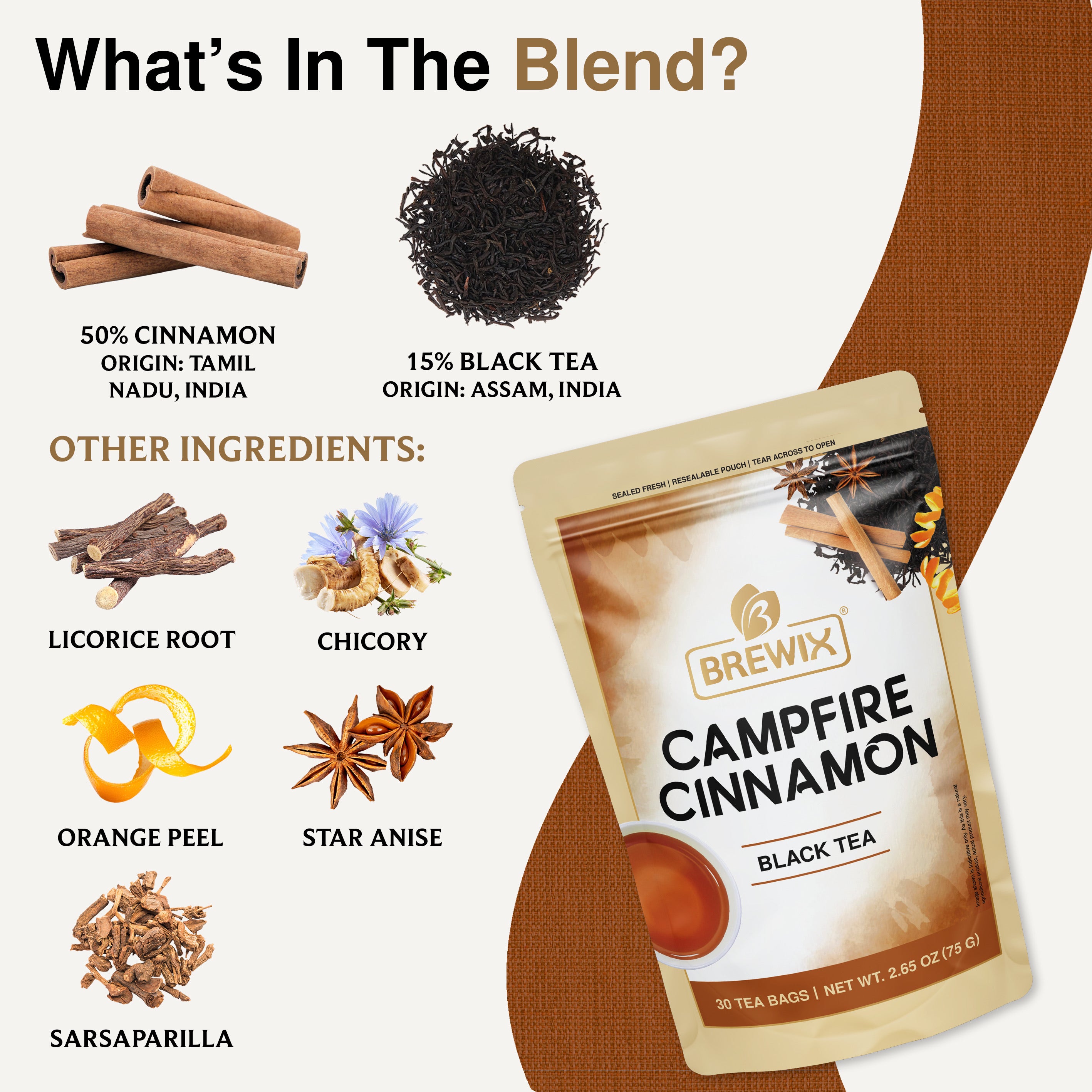 Campfire Cinnamon, 30 Pyramid Bags