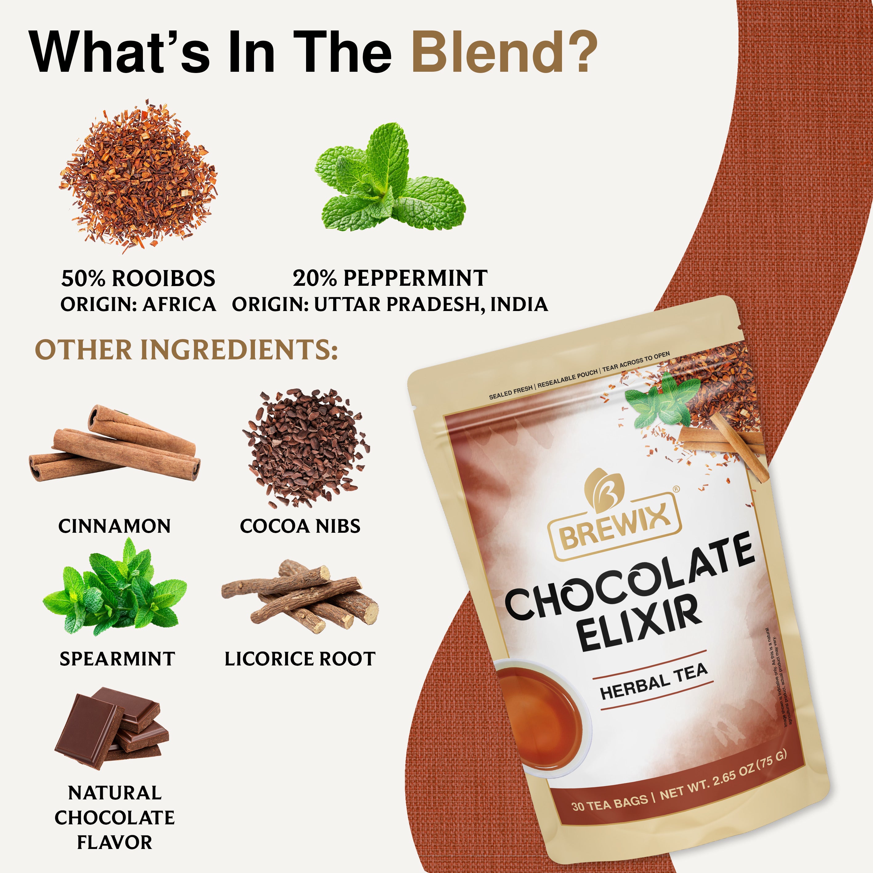 Chocolate Elixir | Caffeine-Free, Decadent Herbal Delight
