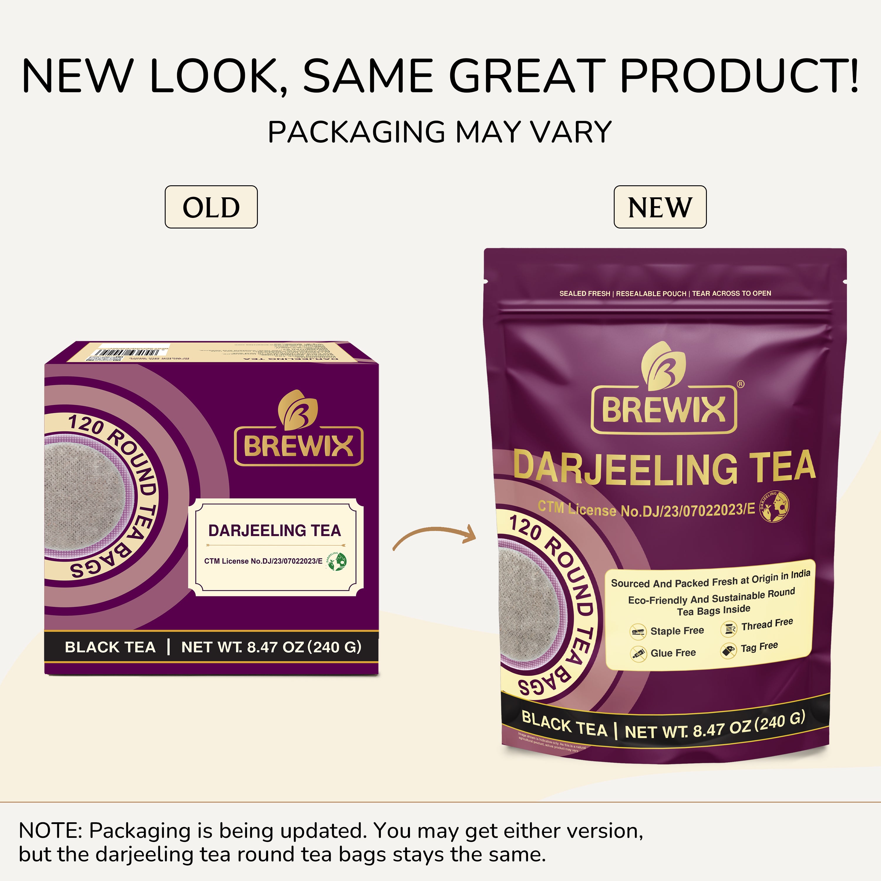 Darjeeling 120 Round Bags | Naturally Smooth, Aromatic Himalayan Elegance