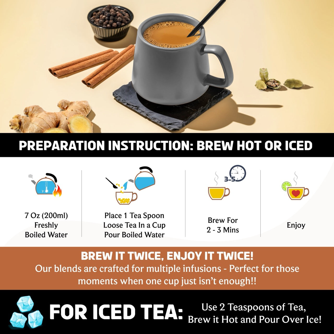 Masala Chai Loose Leaf Tea | Bold Spiced Black Tea with Traditional Indian Flavors