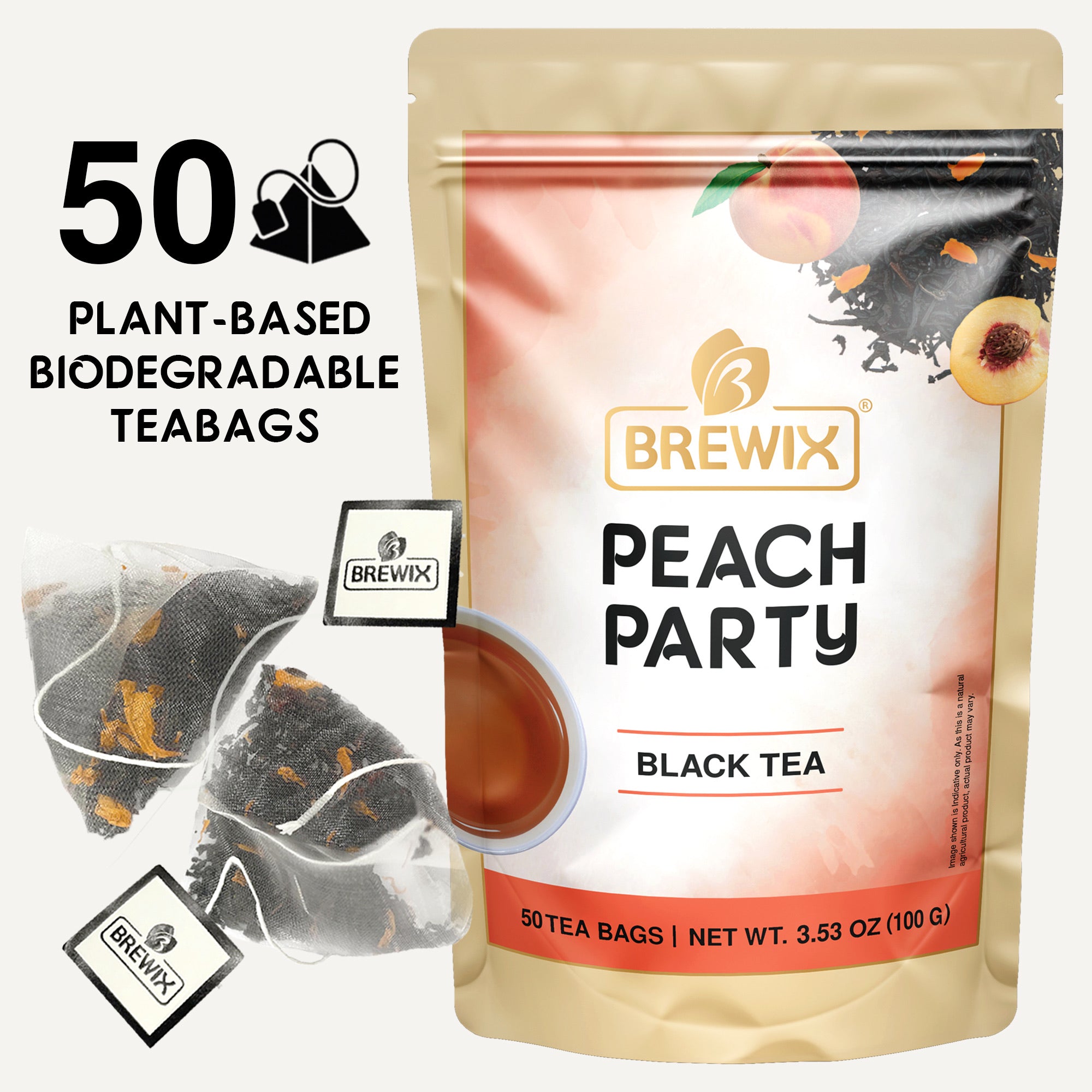 Peach Black Tea | Rich Black Tea with with Luscious Peach Bits and Natural Flavor