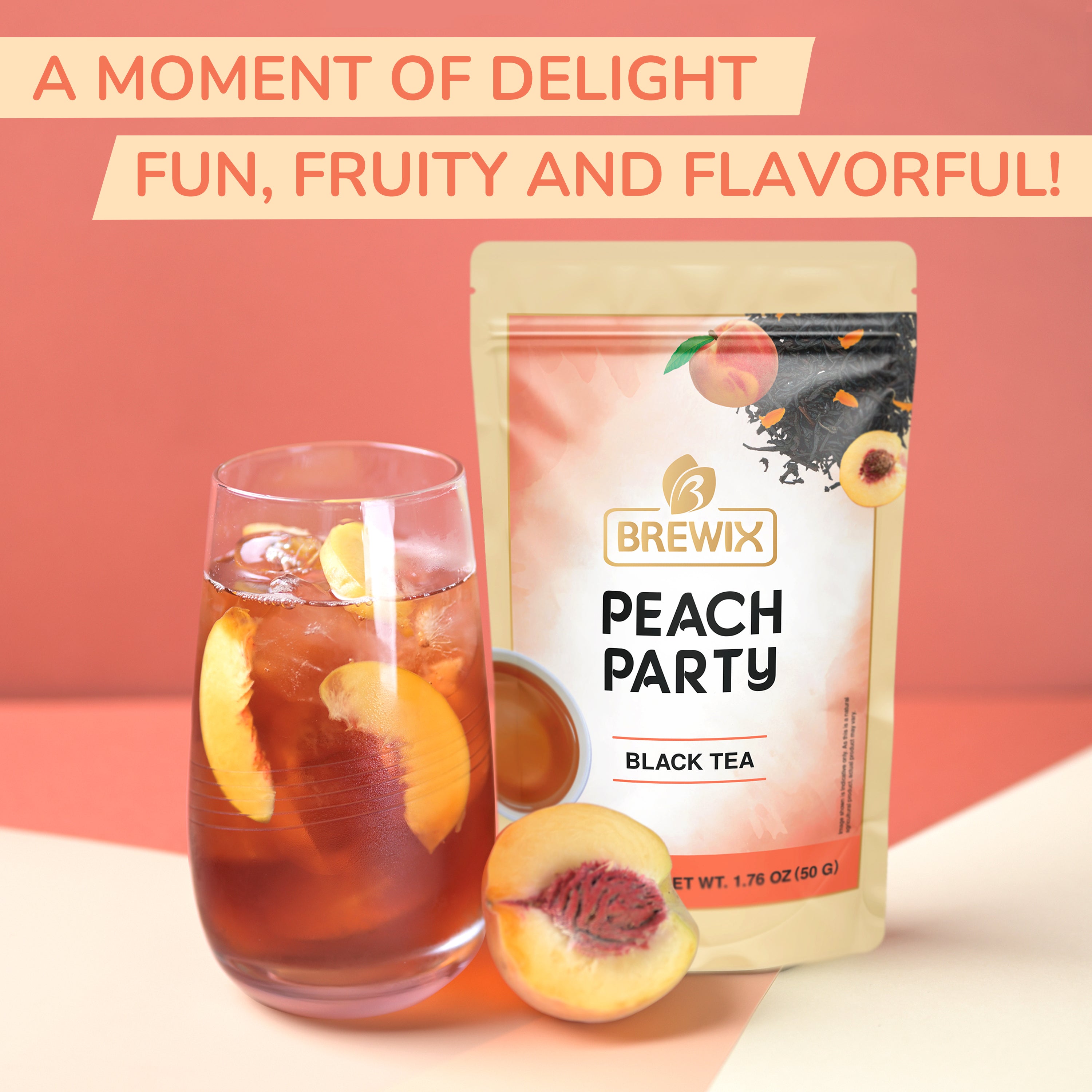 Peach Black Tea | Rich Black Tea with with Luscious Peach Bits and Natural Flavor
