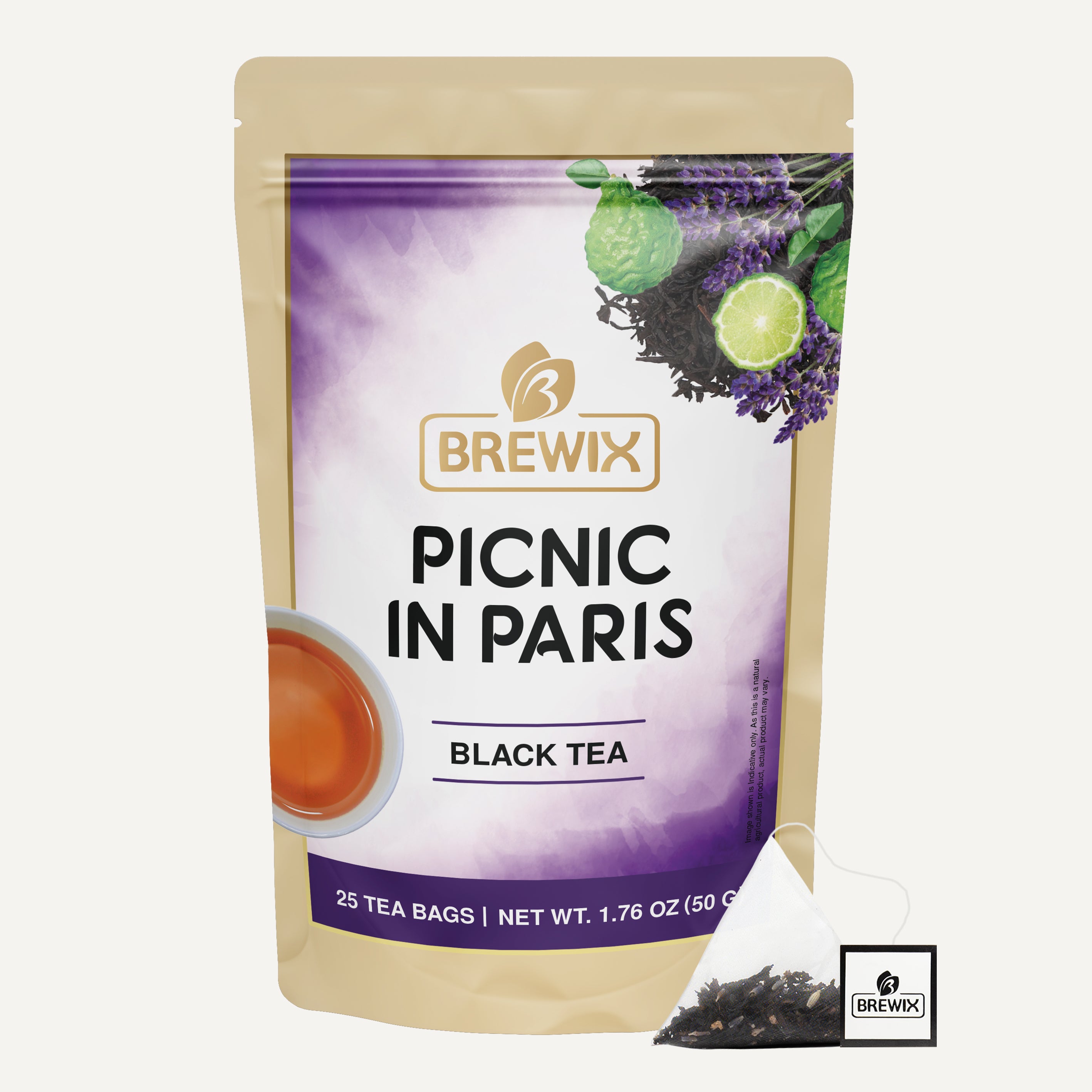 Picnic in Paris Black Tea - Soothing and Antioxidant-Rich, 25 Tea Bags