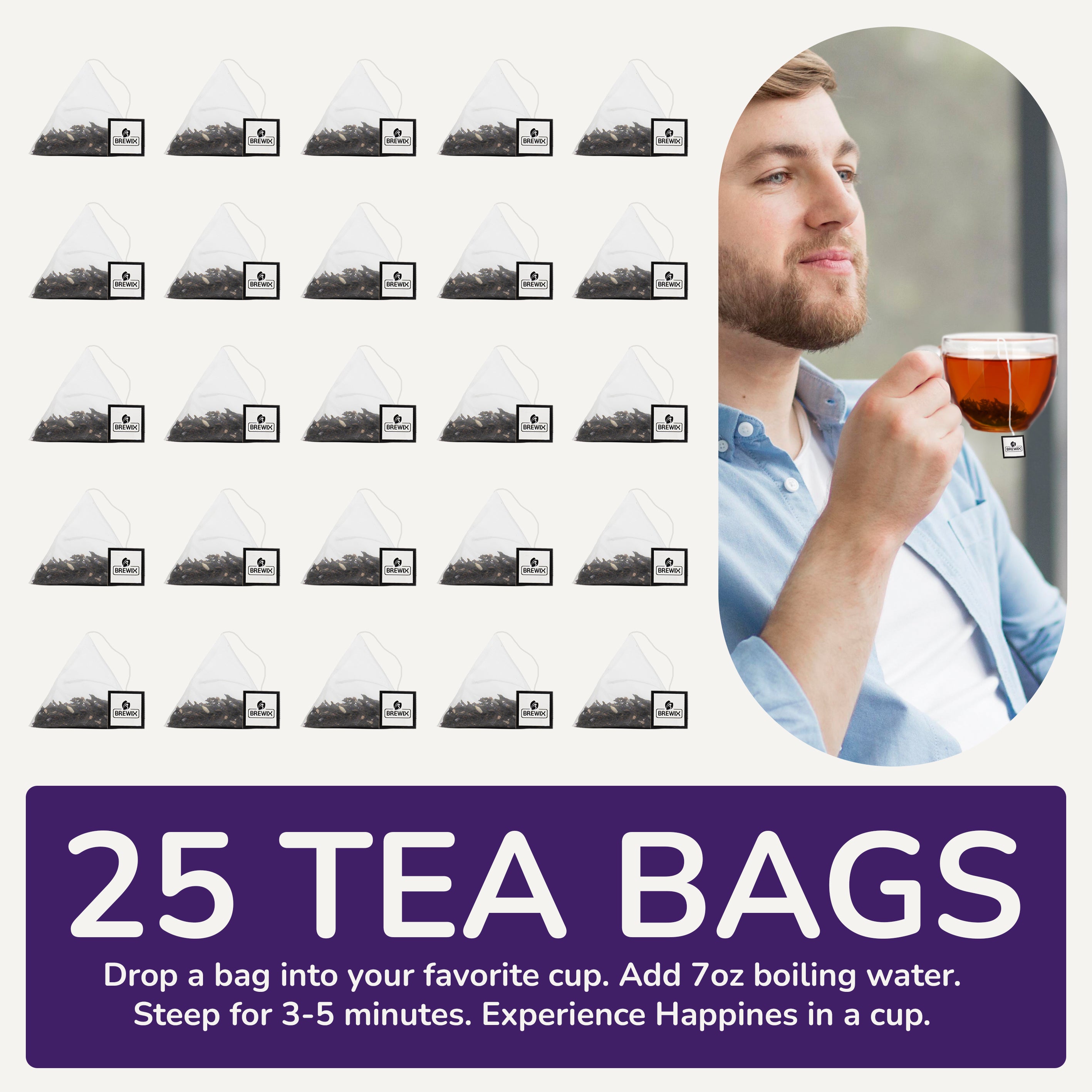 Picnic in Paris Black Tea - Soothing and Antioxidant-Rich, 25 Tea Bags