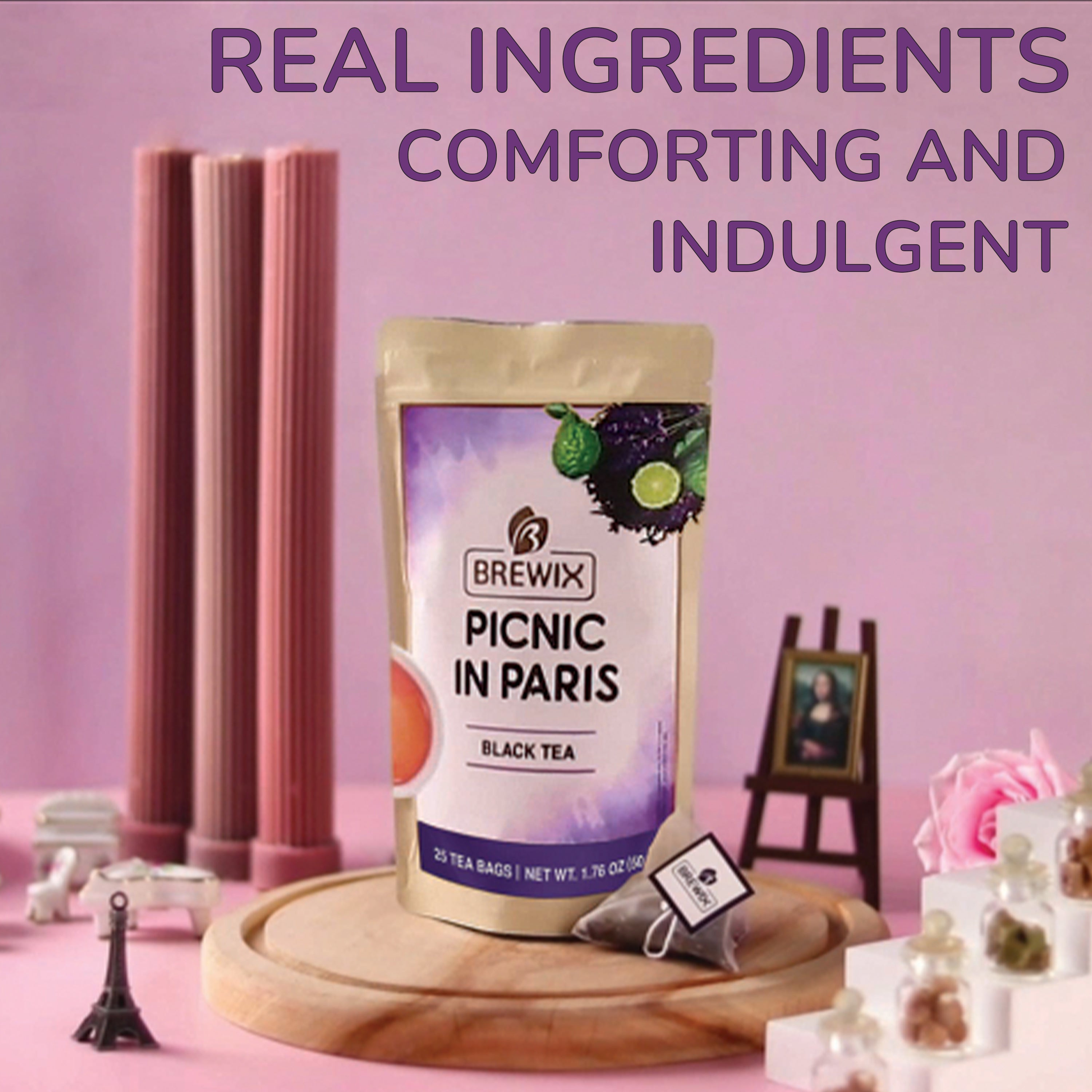 Picnic in Paris Black Tea - Soothing and Antioxidant-Rich, 25 Tea Bags