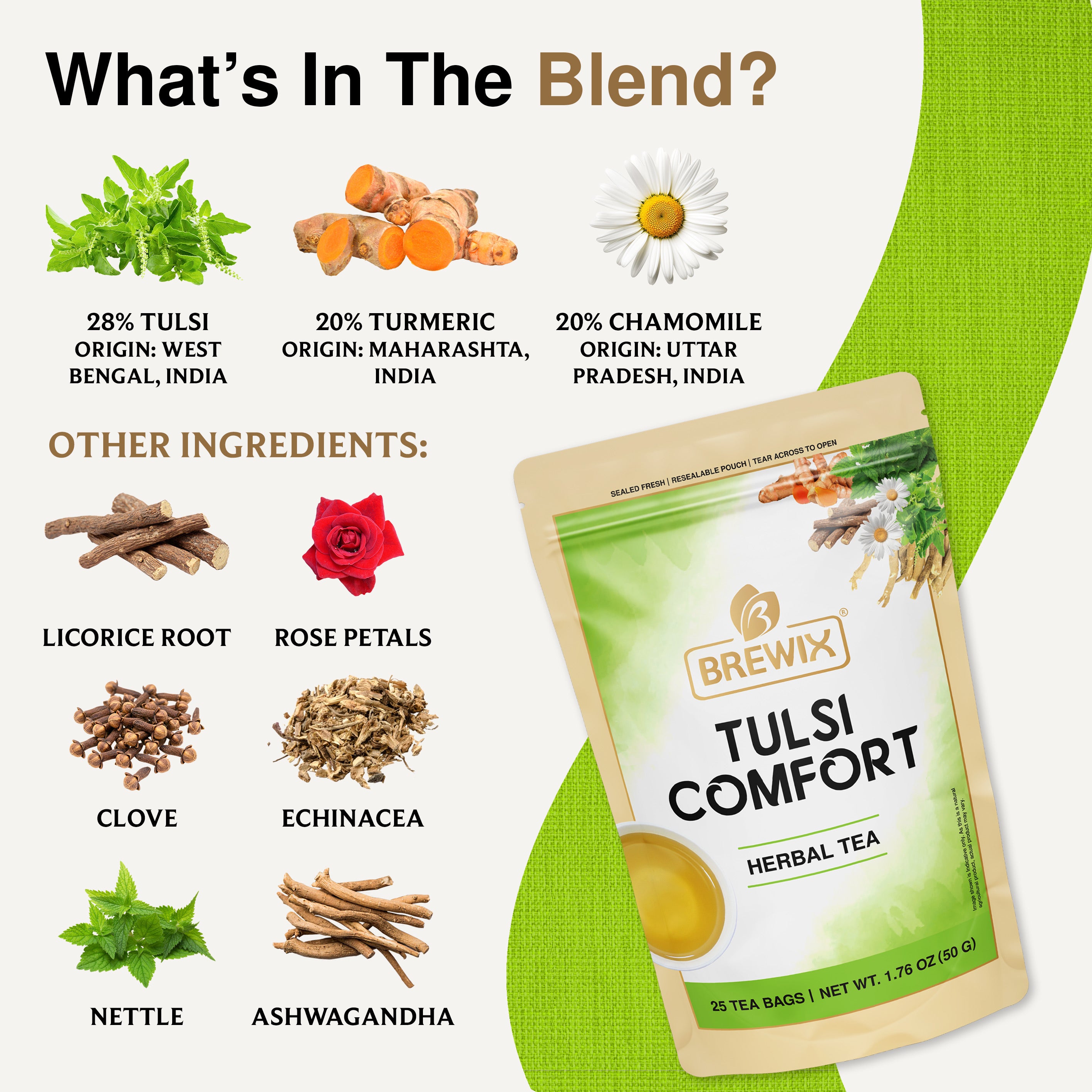 Tulsi Comfort | Caffeine-Free, A holistic, All-In-One Health-Boosting Elixir