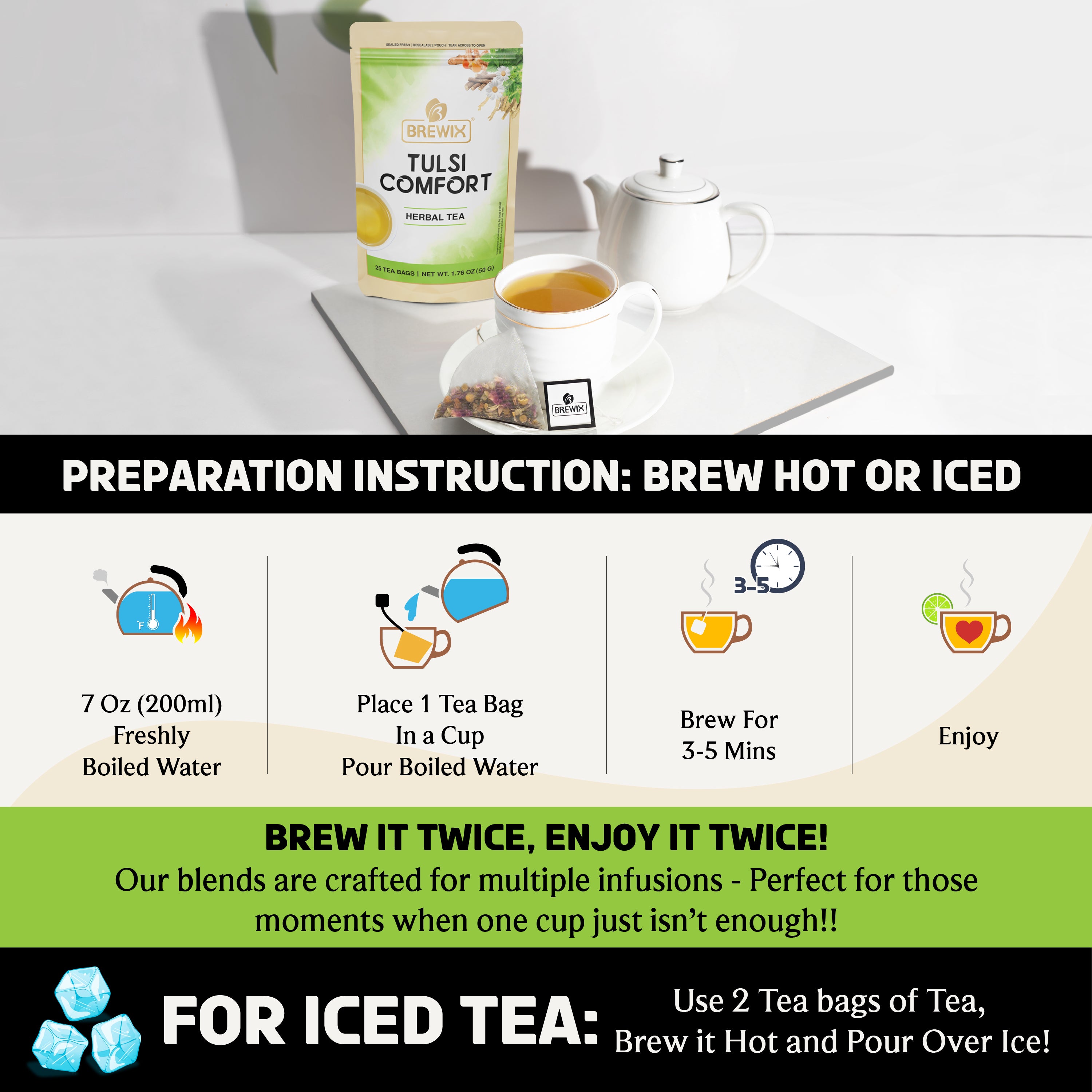 Tulsi Comfort | Caffeine-Free, A holistic, All-In-One Health-Boosting Elixir