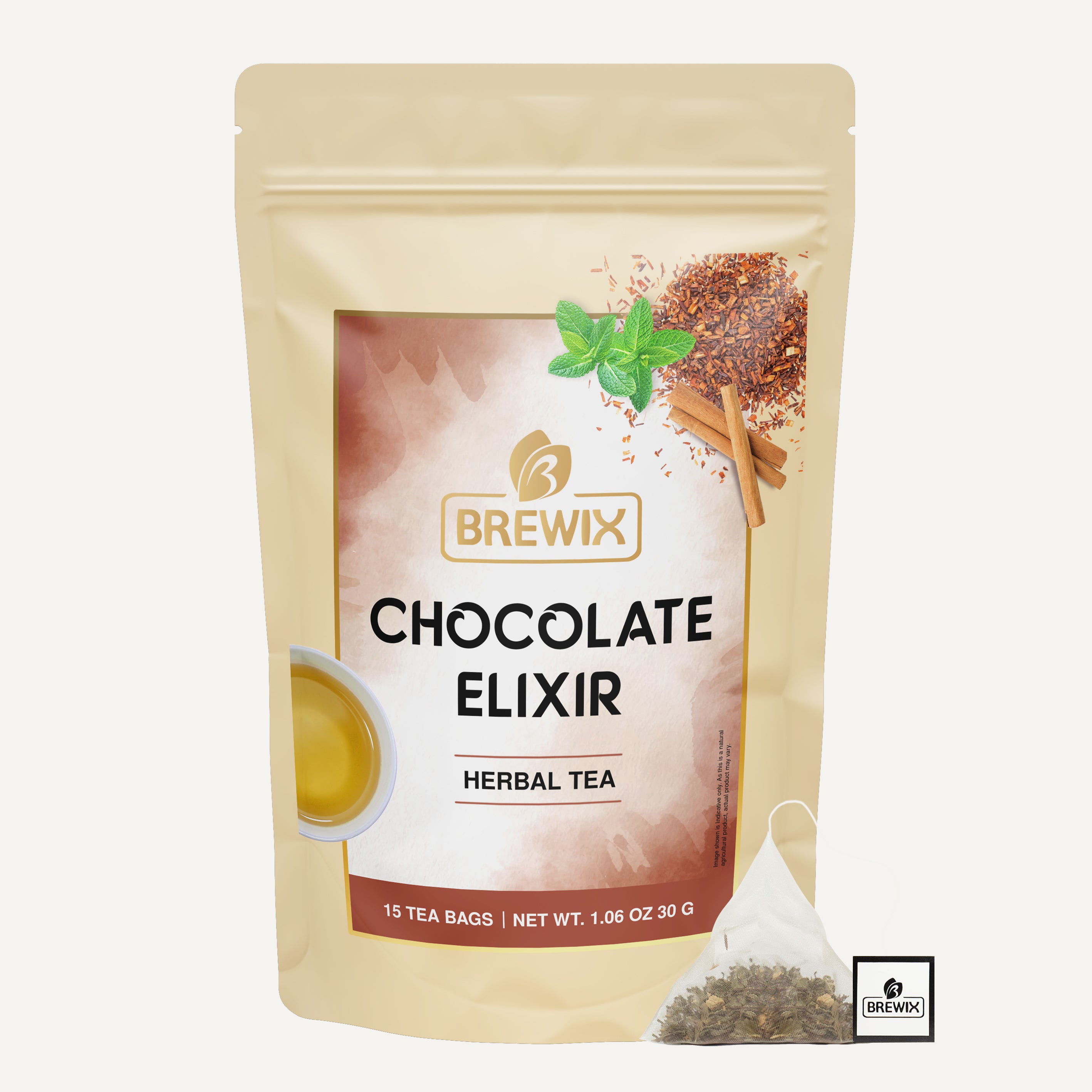 Chocolate Elixir Herbal Tea, 15 Pyramid Bags