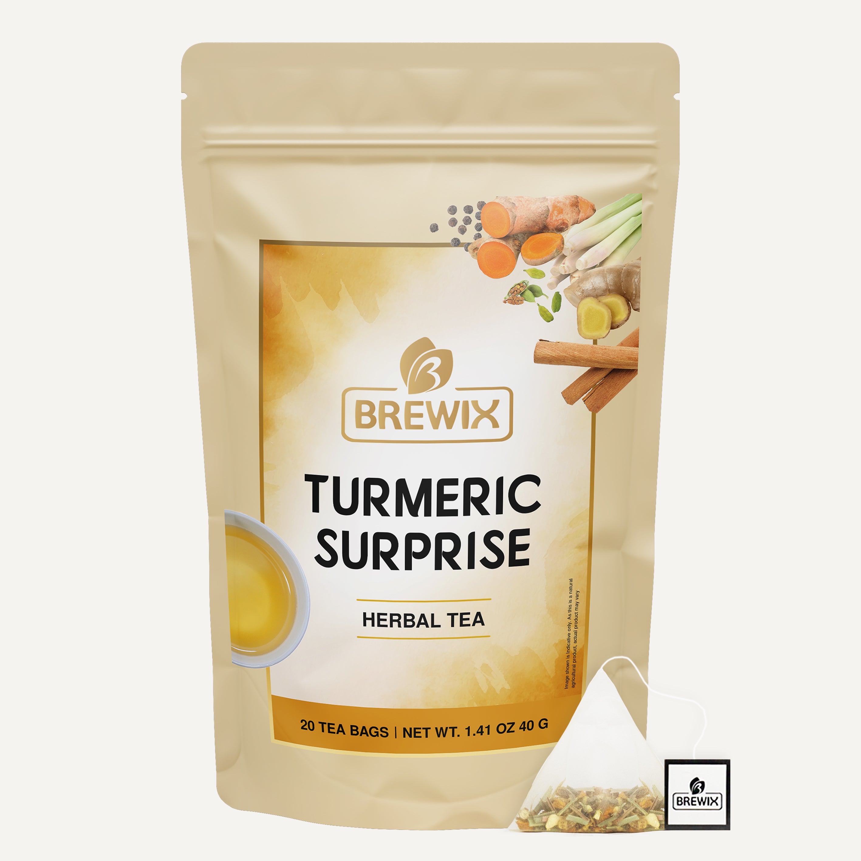 Turmeric Surprise Herbal Tea Tissane, 20 Pyramid Bags