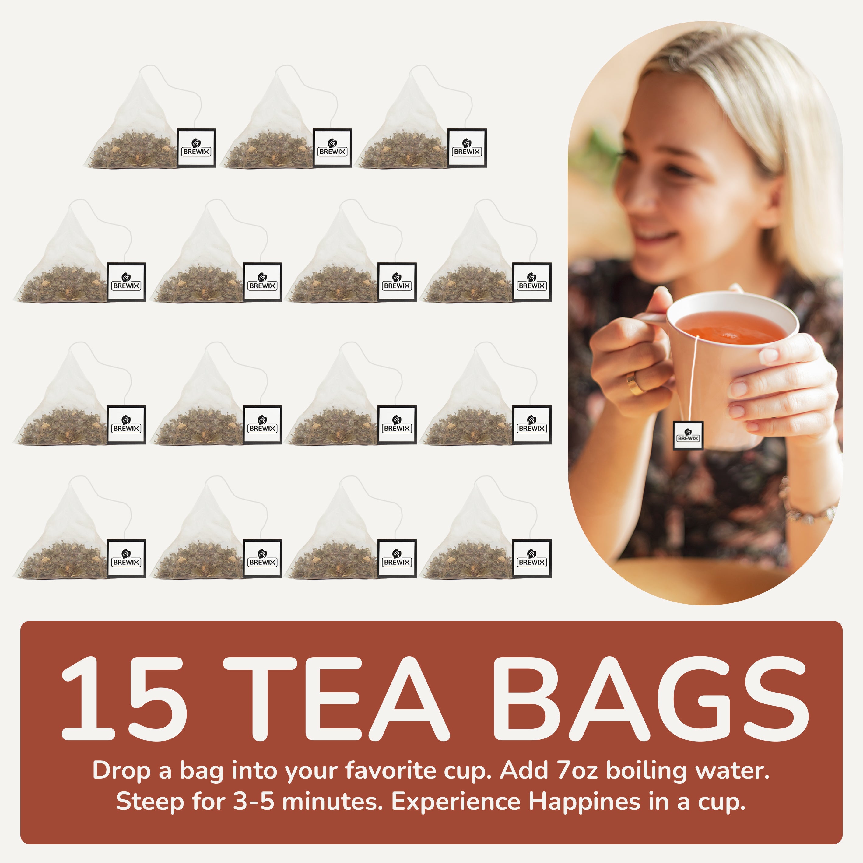 Chocolate Elixir Herbal Tea, 15 Pyramid Bags