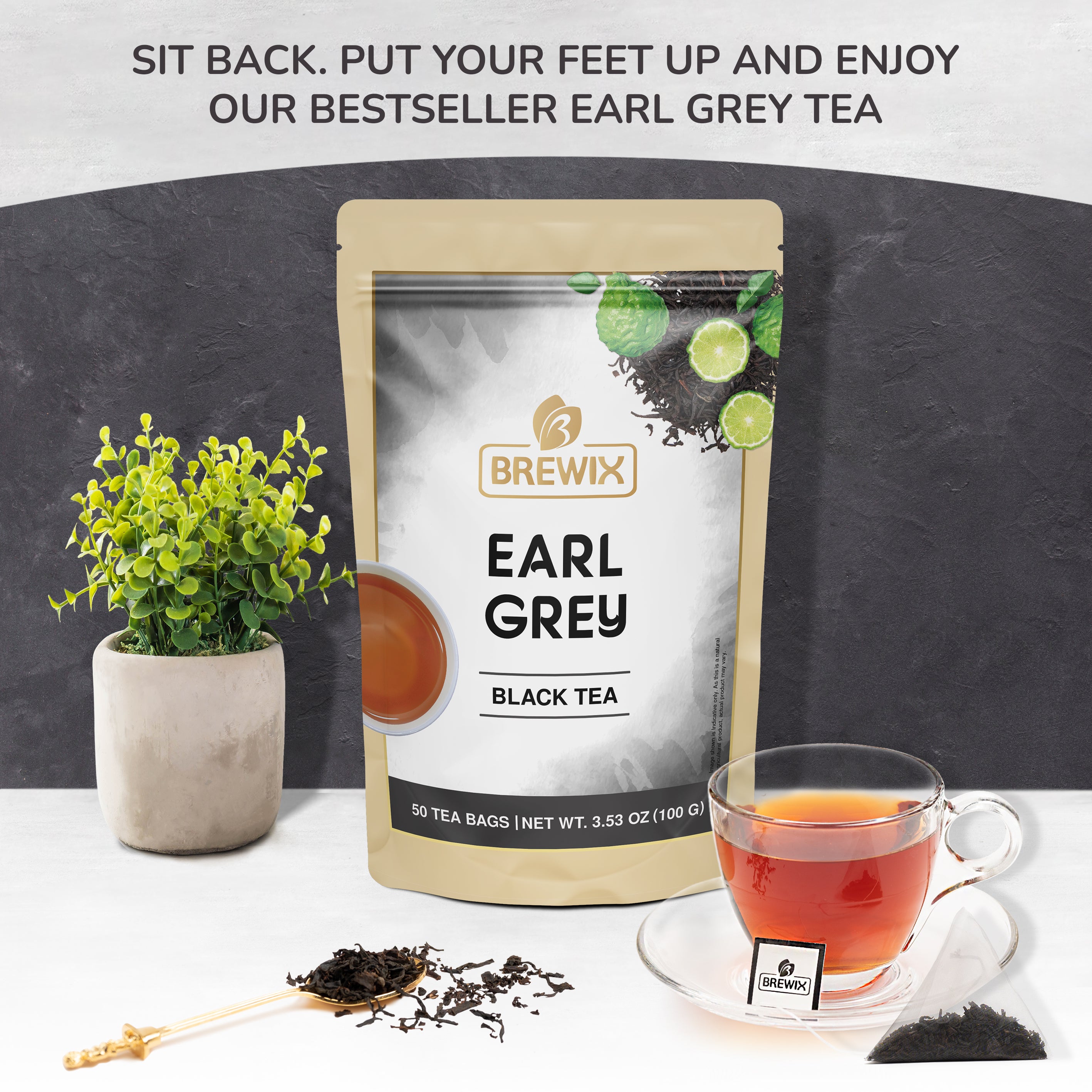 Earl Grey Black Tea, 50 Pyramid Bags
