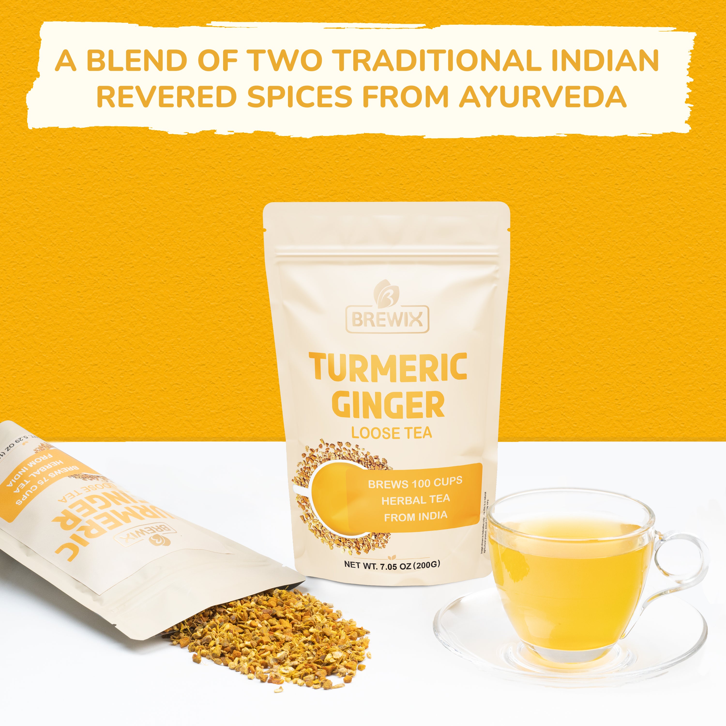 Turmeric Ginger Herbal Tea Tissane, 7.05 oz Loose Tea