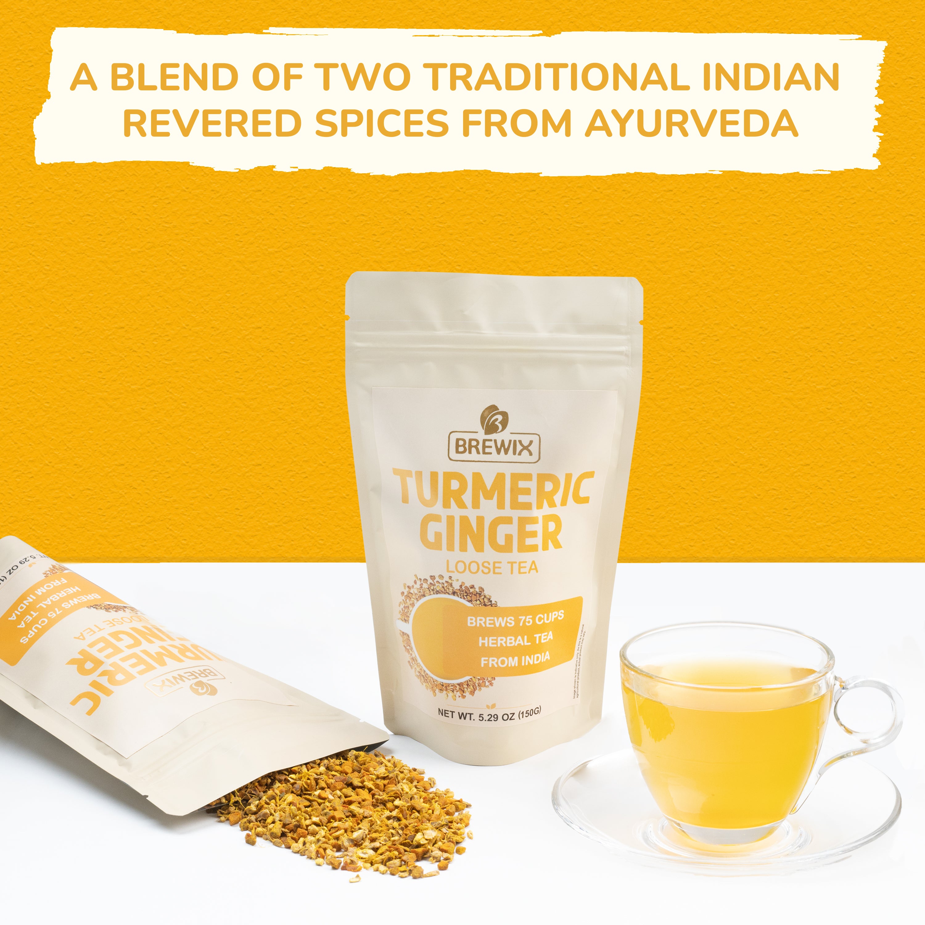 Turmeric Ginger Herbal Tea Tissane, 5.29 oz Loose Tea