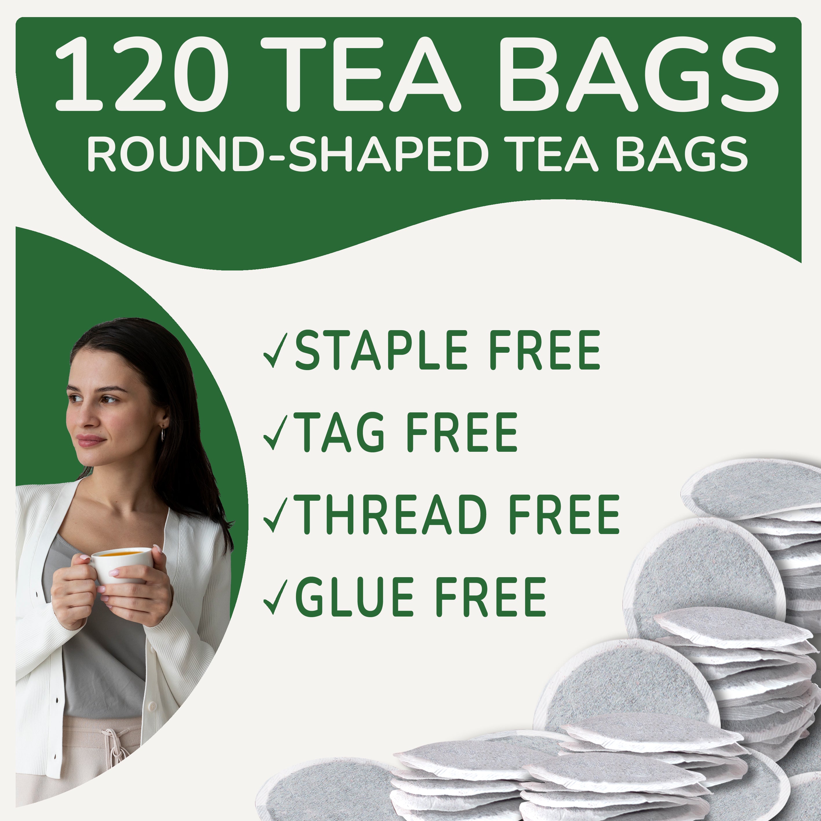 Green Tea 120 Round Bags