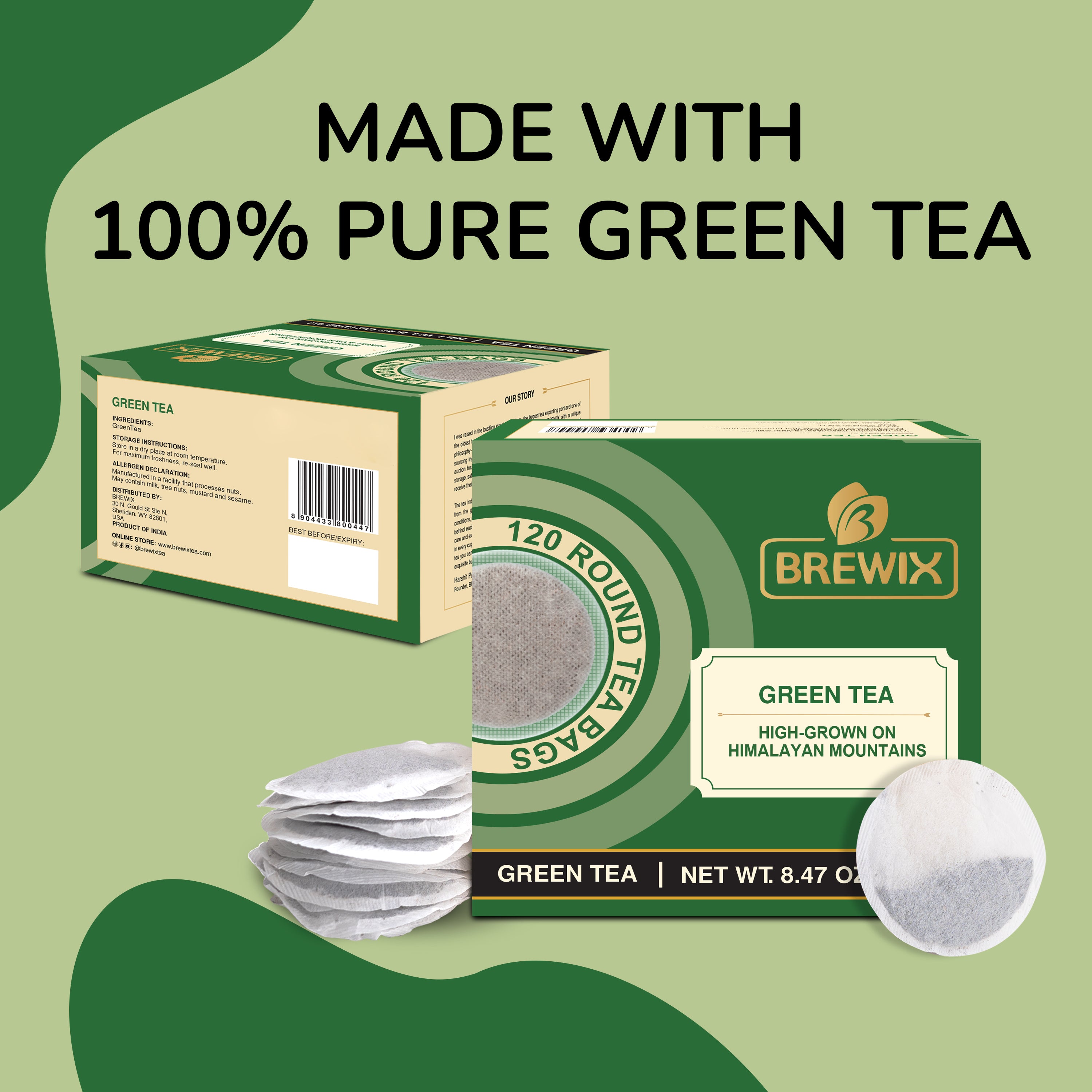 Green Tea 120 Round Bags