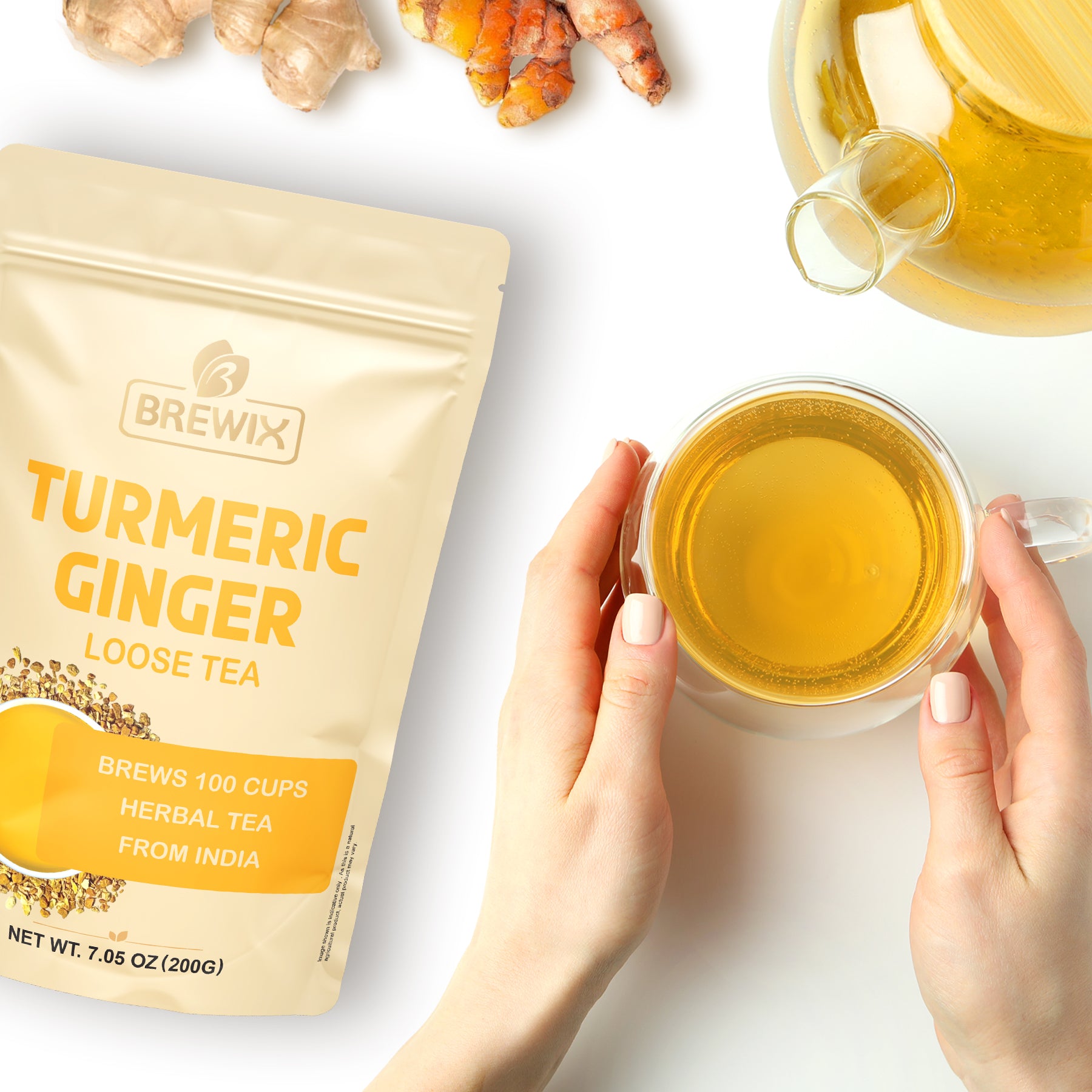 Turmeric Ginger Herbal Tea Tissane, 7.05 oz Loose Tea