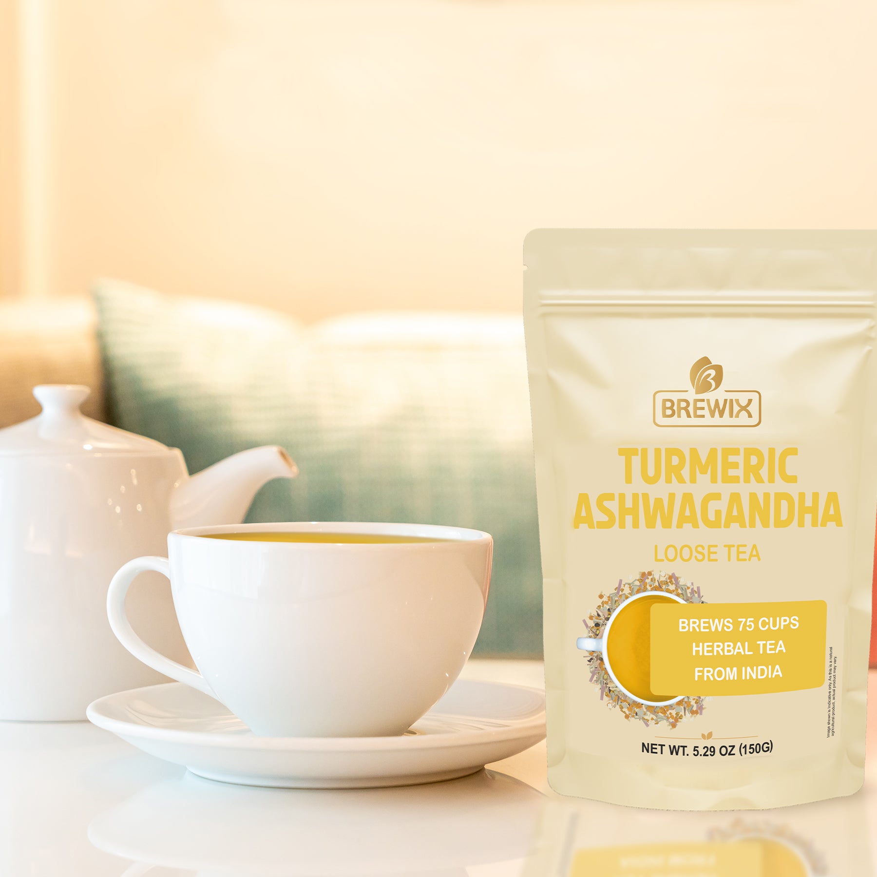 Turmeric Ashwagandha Herbal Tea Tissane, 5.29 oz Loose Tea