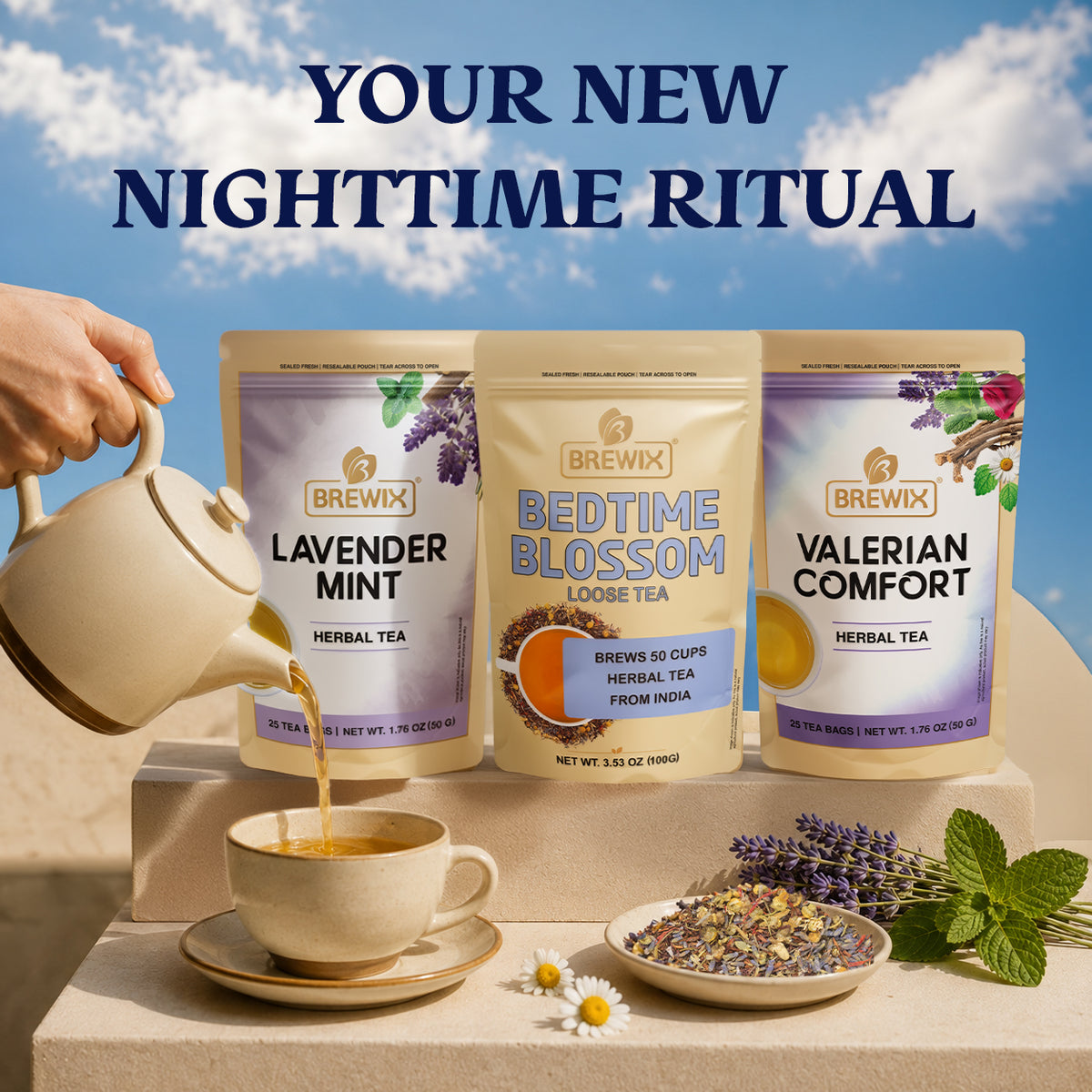The Calm Stack | Valerian, Bedtime Blossom and Lavender Mint