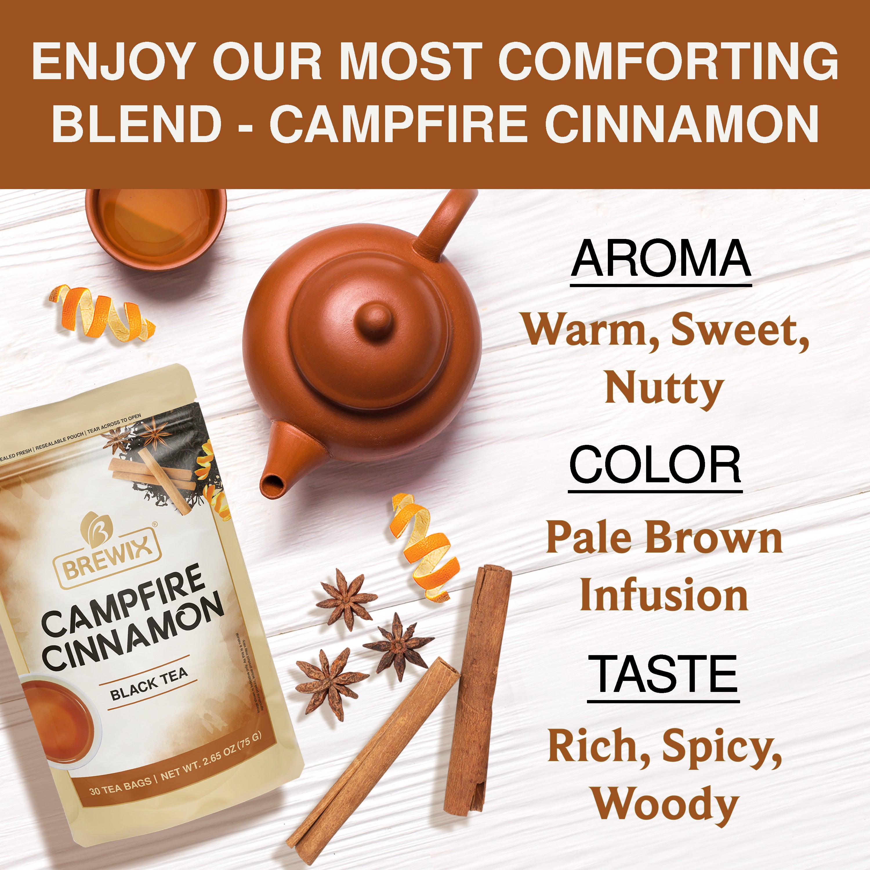 Campfire Cinnamon, 30 Pyramid Bags