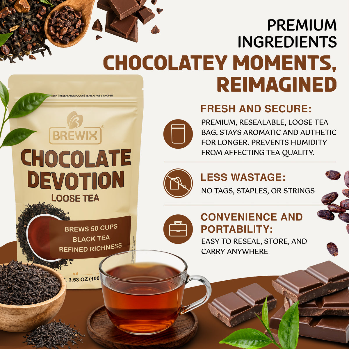 Chocolate Devotion | A decadent embrace of chocolate and bold tea.