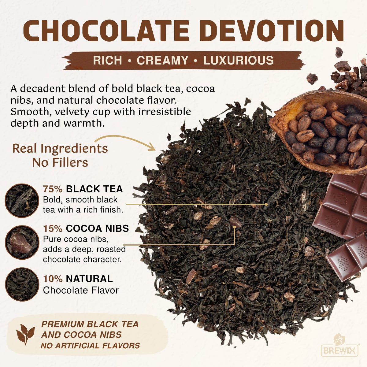 Chocolate Devotion | A decadent embrace of chocolate and bold tea.