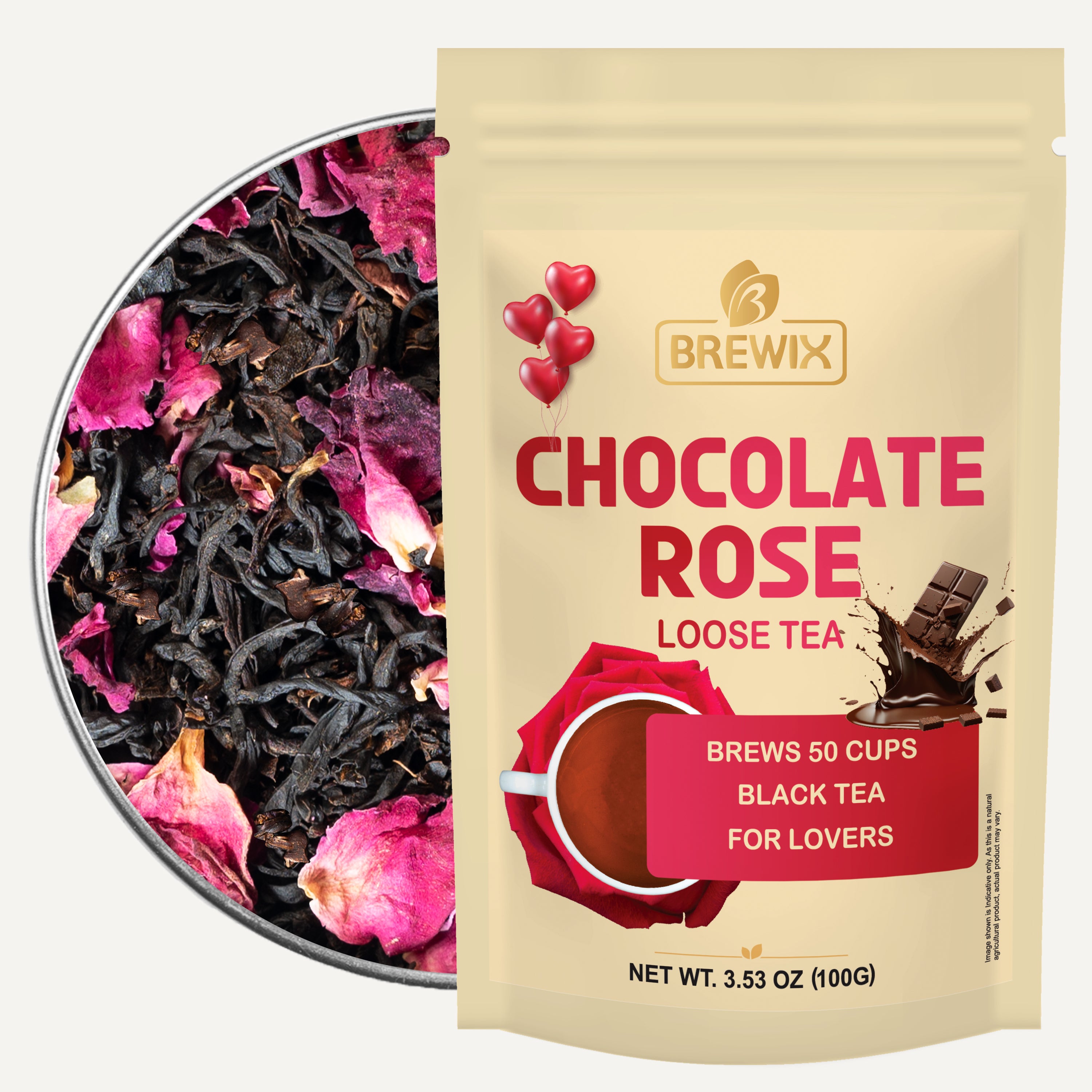 Chocolate Rose Black Tea, 3.53 oz Loose Tea