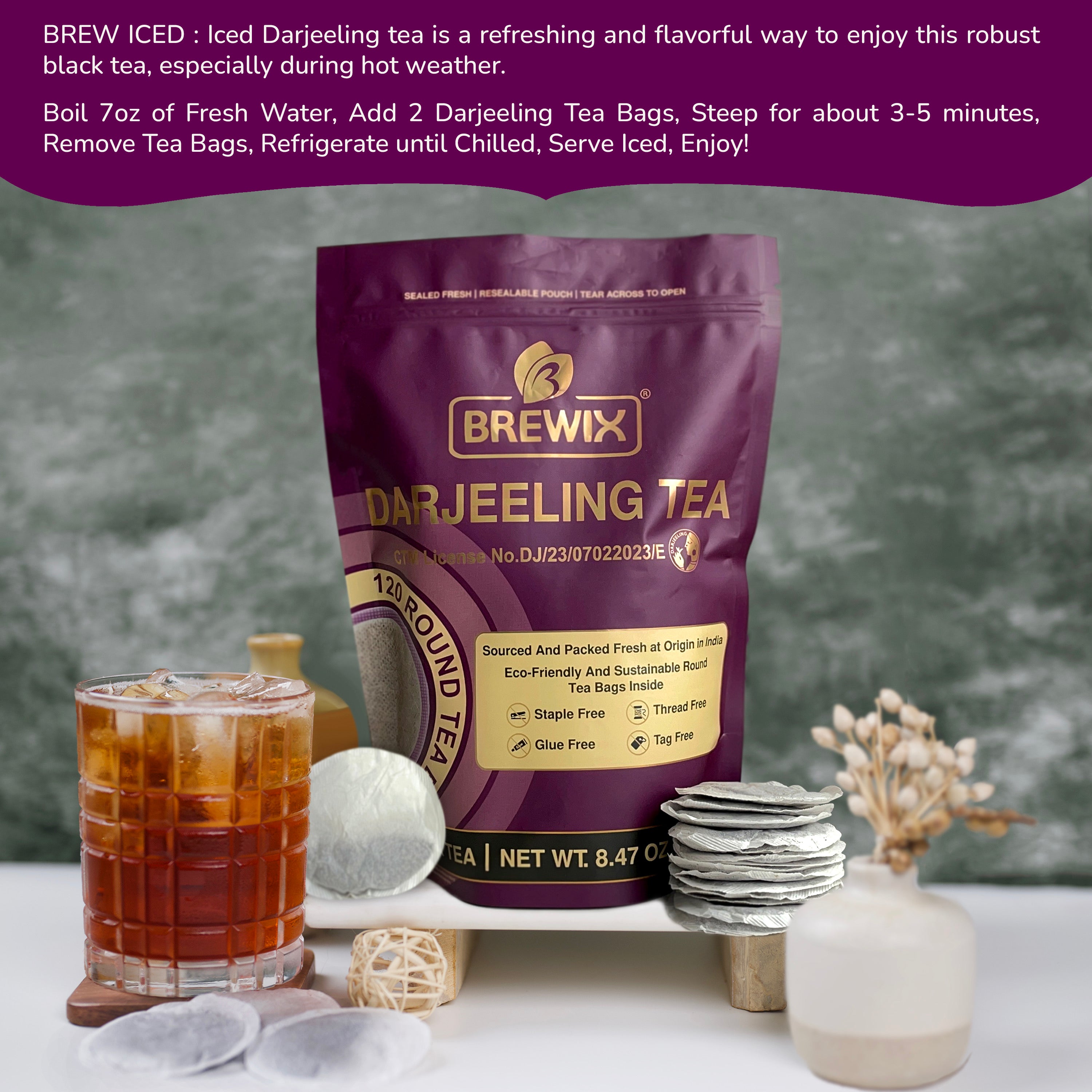 Darjeeling 120 Round Bags | Naturally Smooth, Aromatic Himalayan Elegance