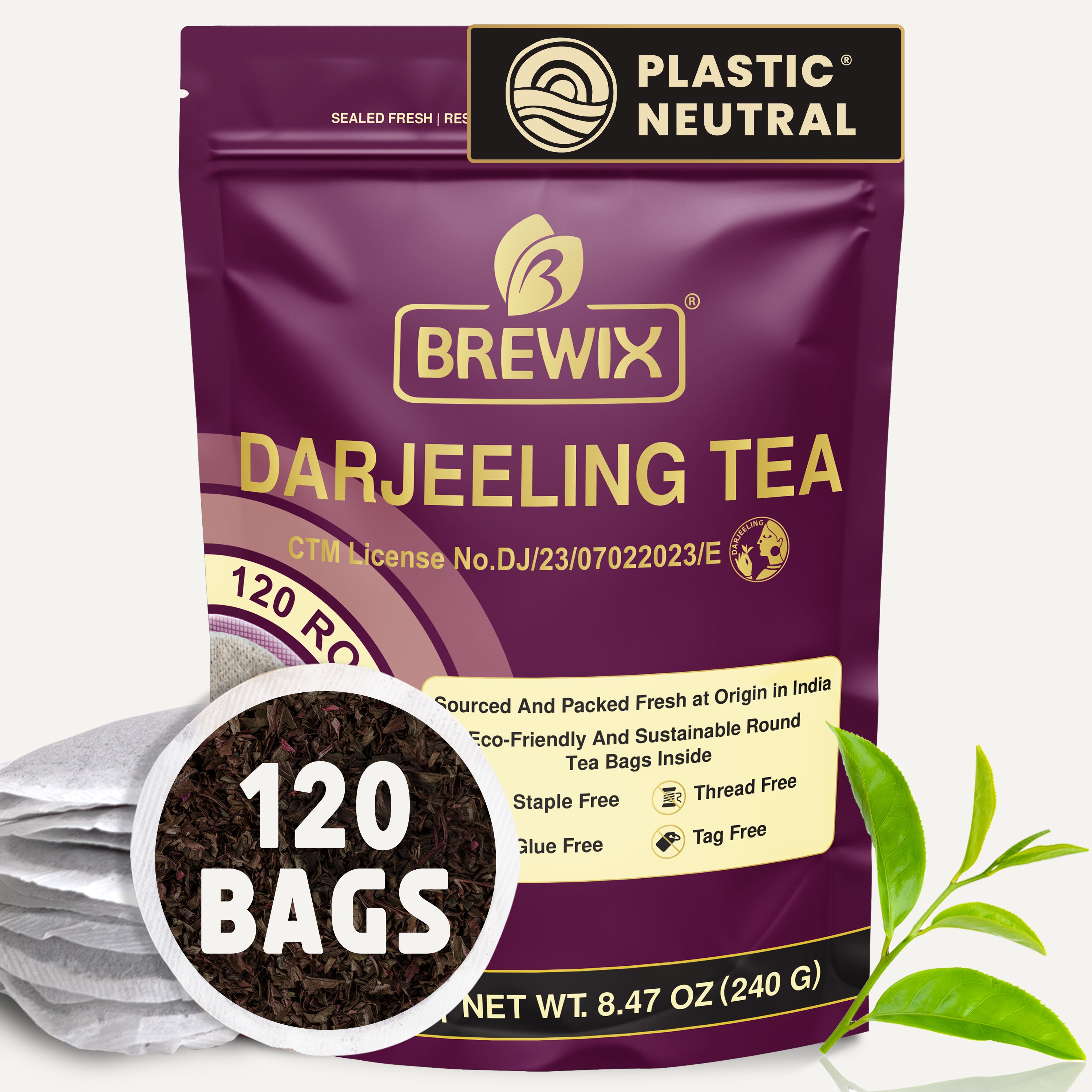 Darjeeling 120 Round Bags | Naturally Smooth, Aromatic Himalayan Elegance