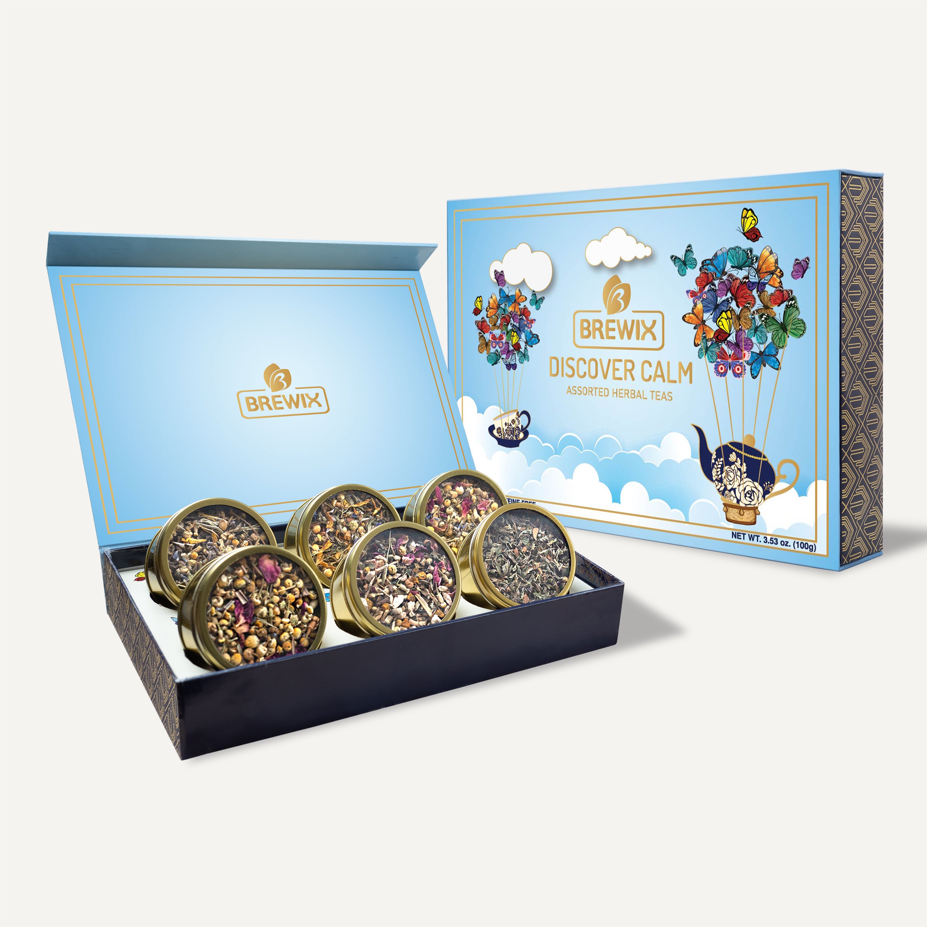 Discover Calm Herbal Tea Gift Set Box, Set of 6