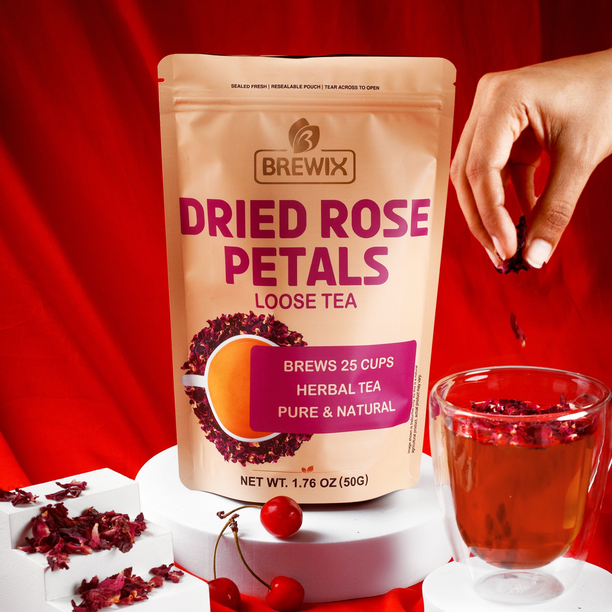 Dried Rose Petals Tea, 1.76 oz Loose Tea