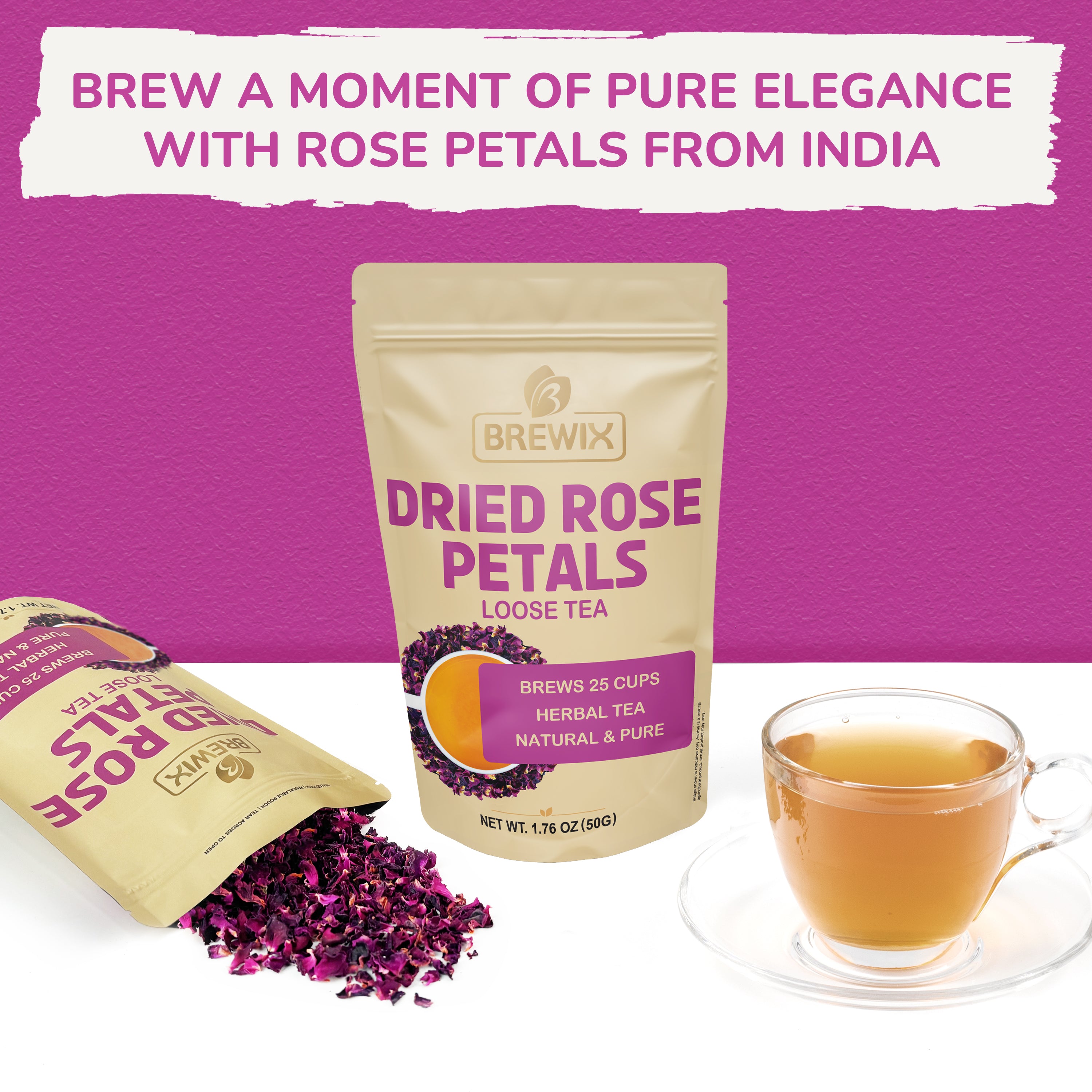 Dried Rose Petals Tea, 1.76 oz Loose Tea